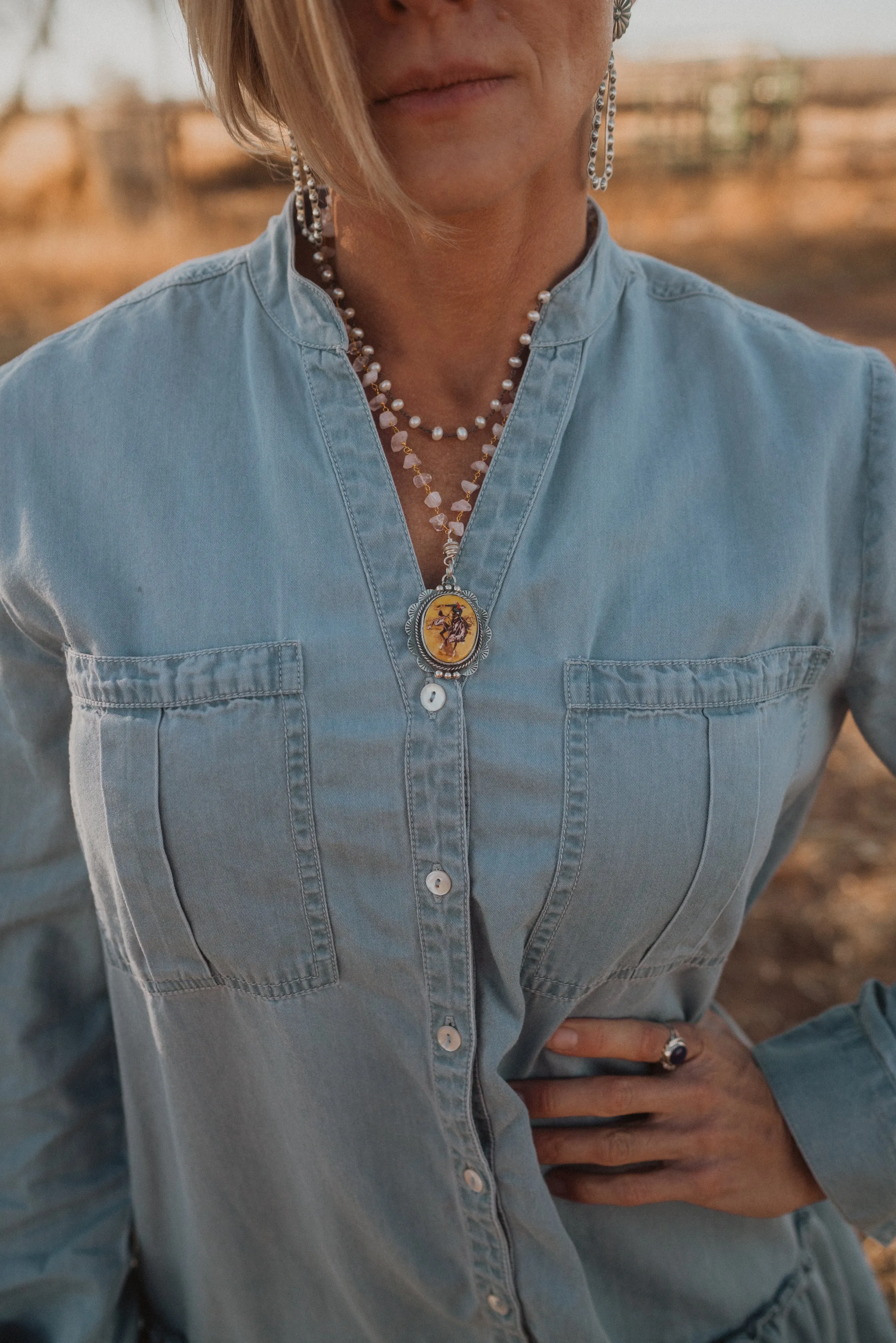 Yellow Bucking Bronco | Necklace Set sold by Goldie Lew product image thumbnail 2