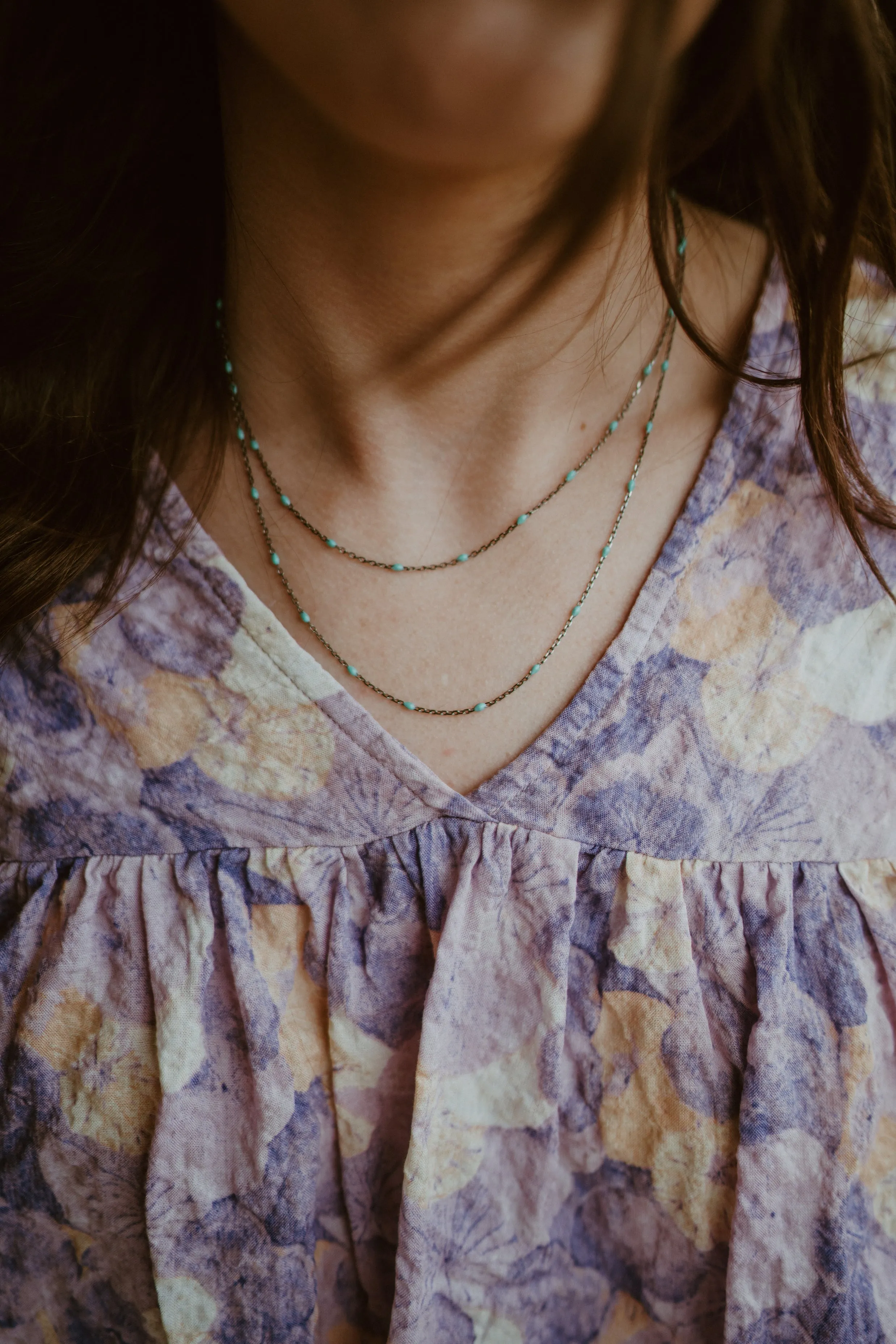 Double Strand Maria | Gun Metal + Turquoise sold by Goldie Lew product image thumbnail 3