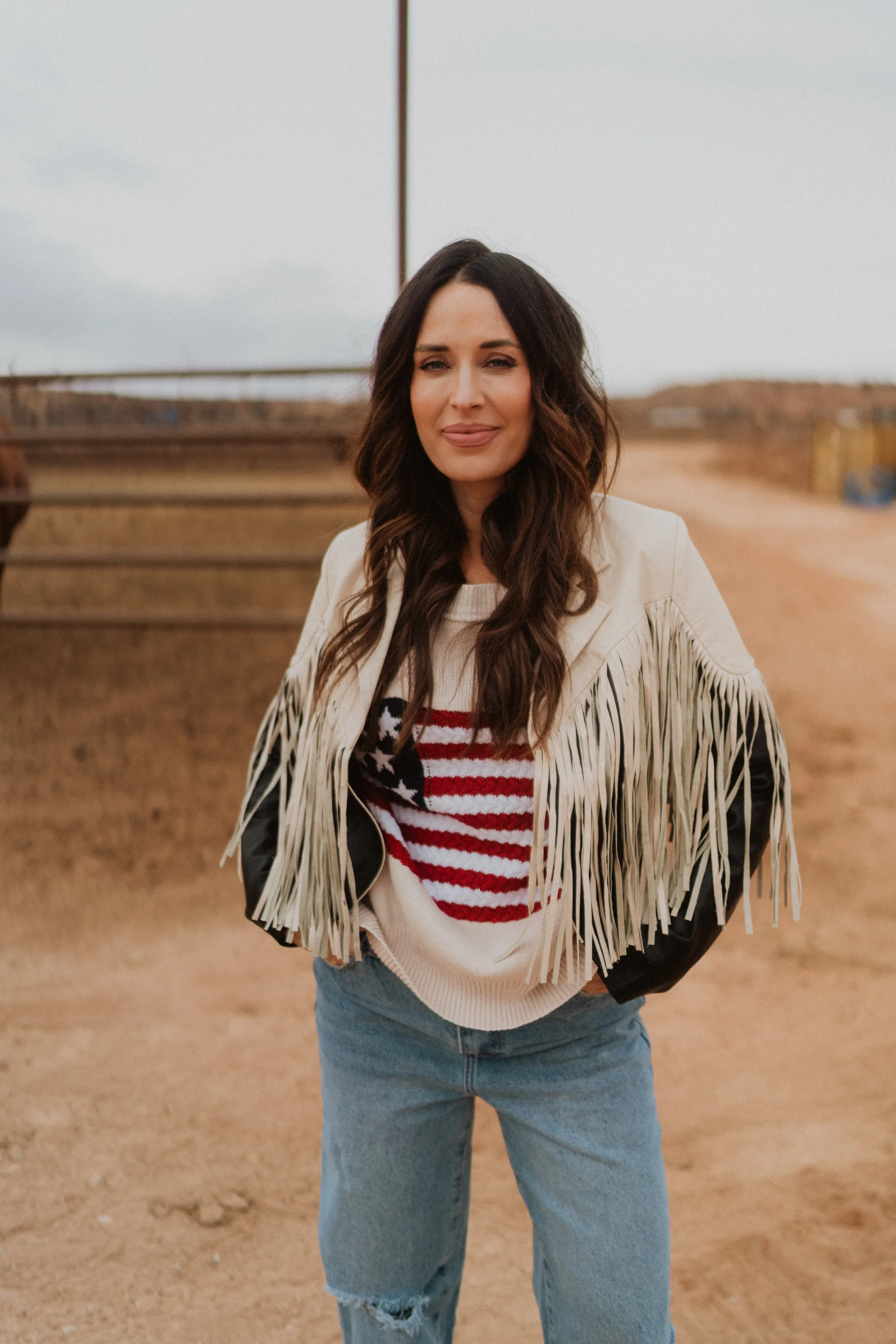 Beige and Black Fringe Jacket sold by Goldie Lew product image thumbnail 3