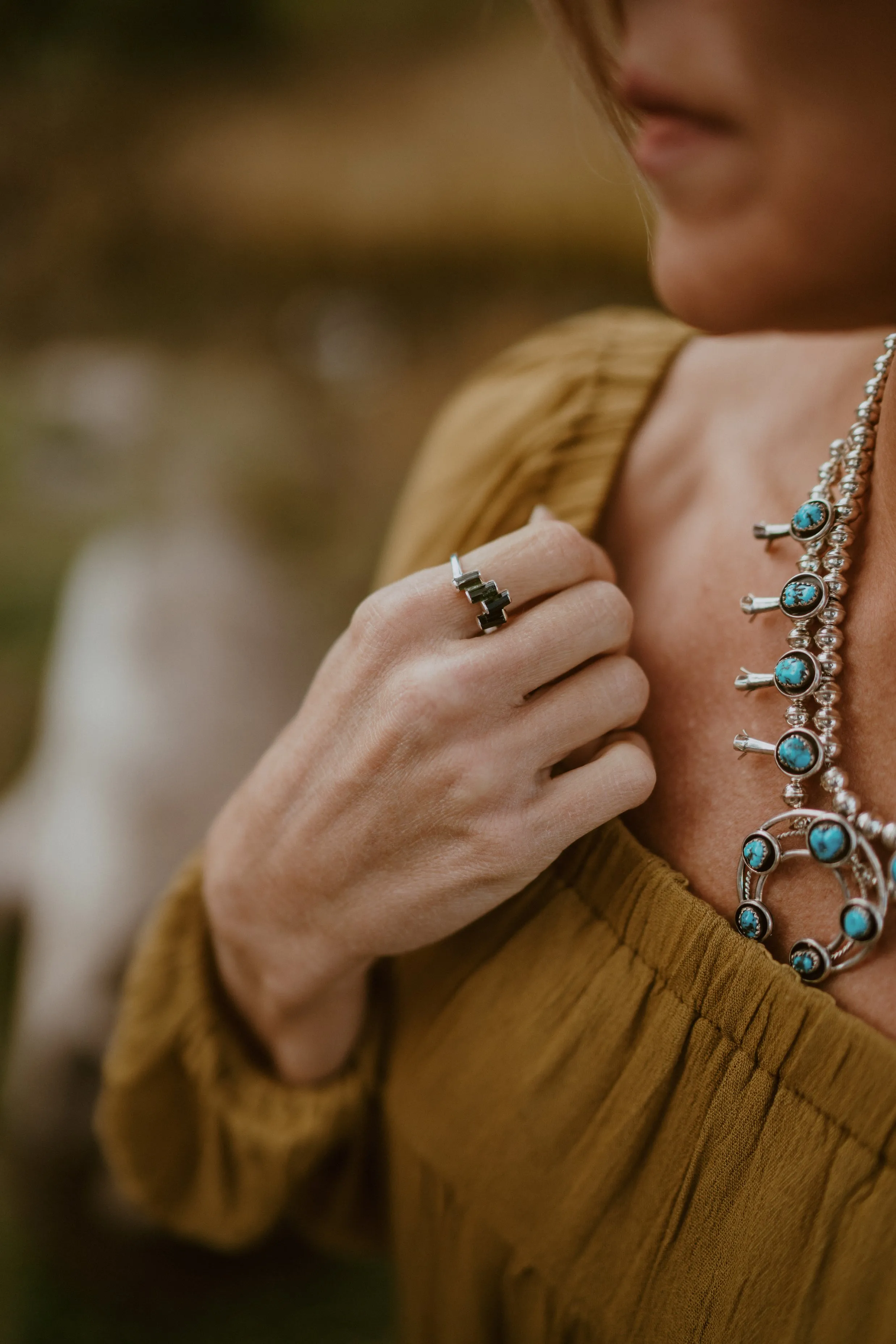 Aimee Ring | Emerald - FINAL SALE sold by Goldie Lew product image thumbnail 4