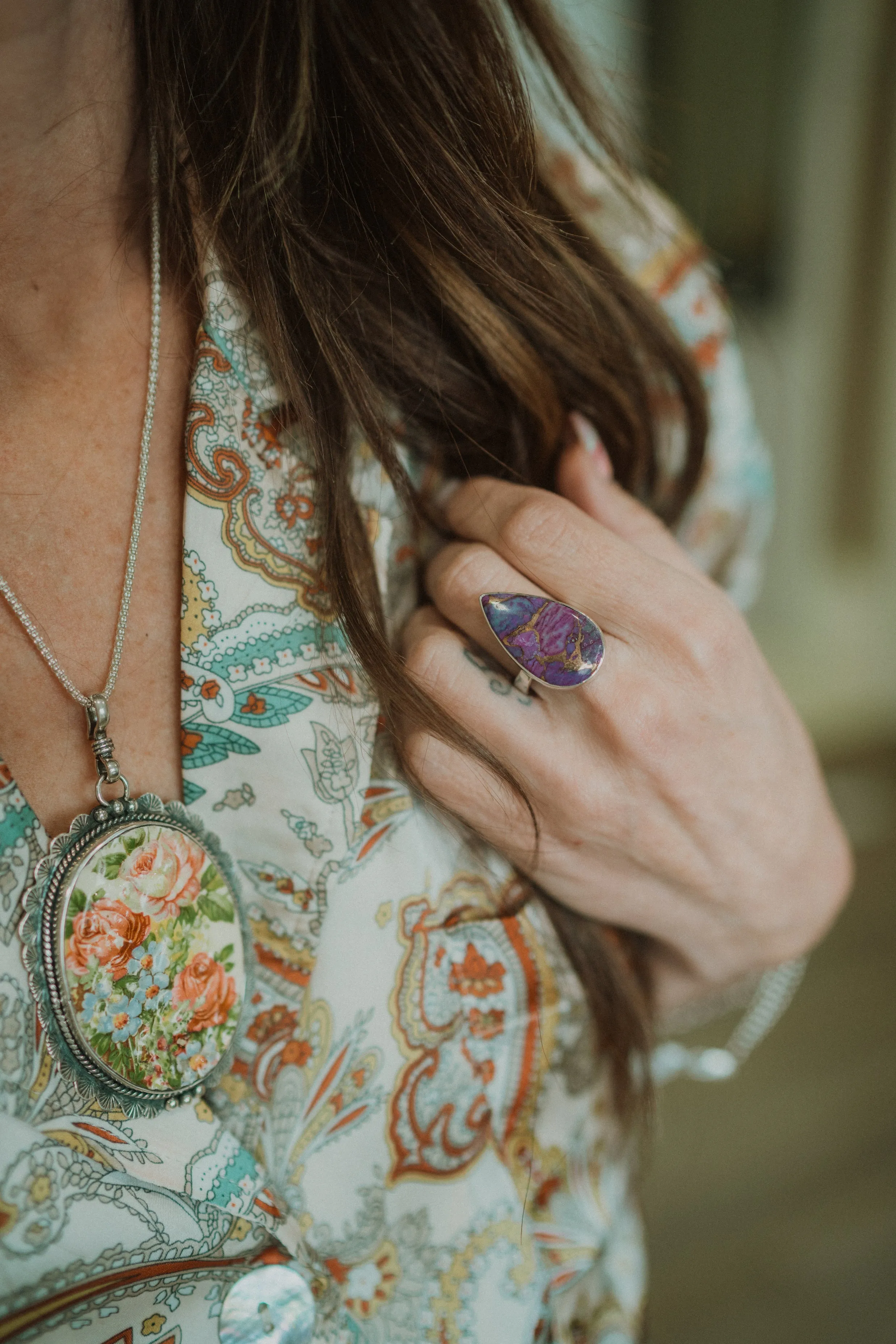 Celia Ring | #2 | Purple Turquoise sold by Goldie Lew product image thumbnail 2