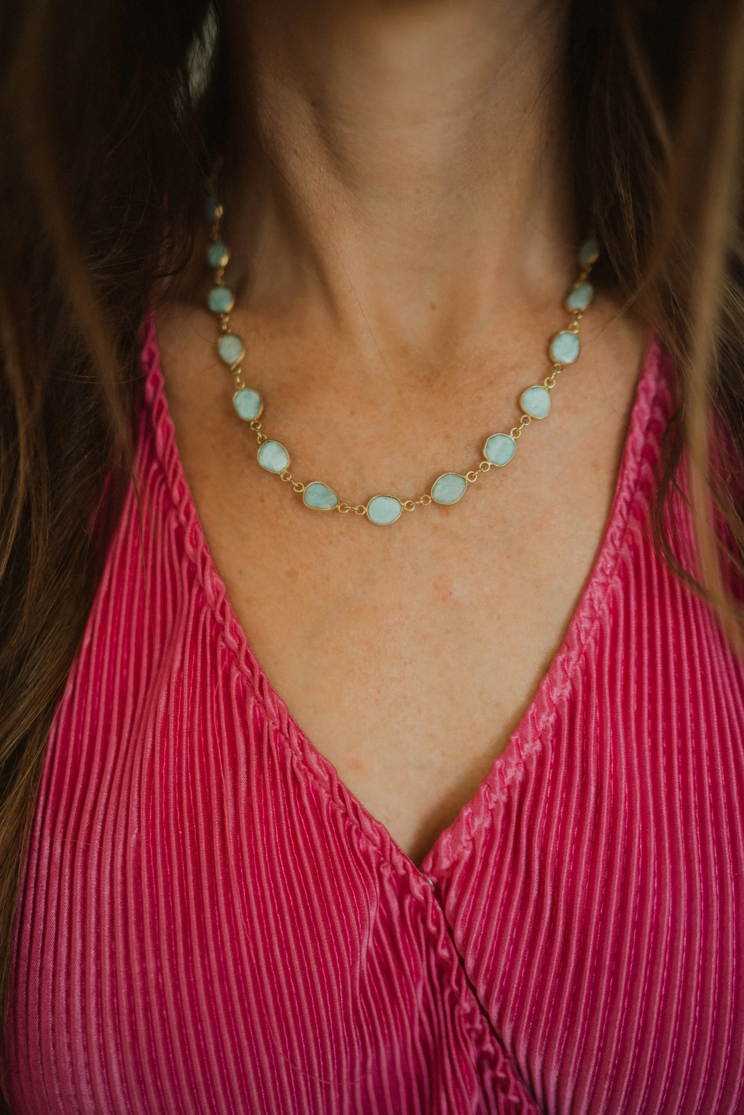 Upton Necklace | Larimar sold by Goldie Lew product image thumbnail 3