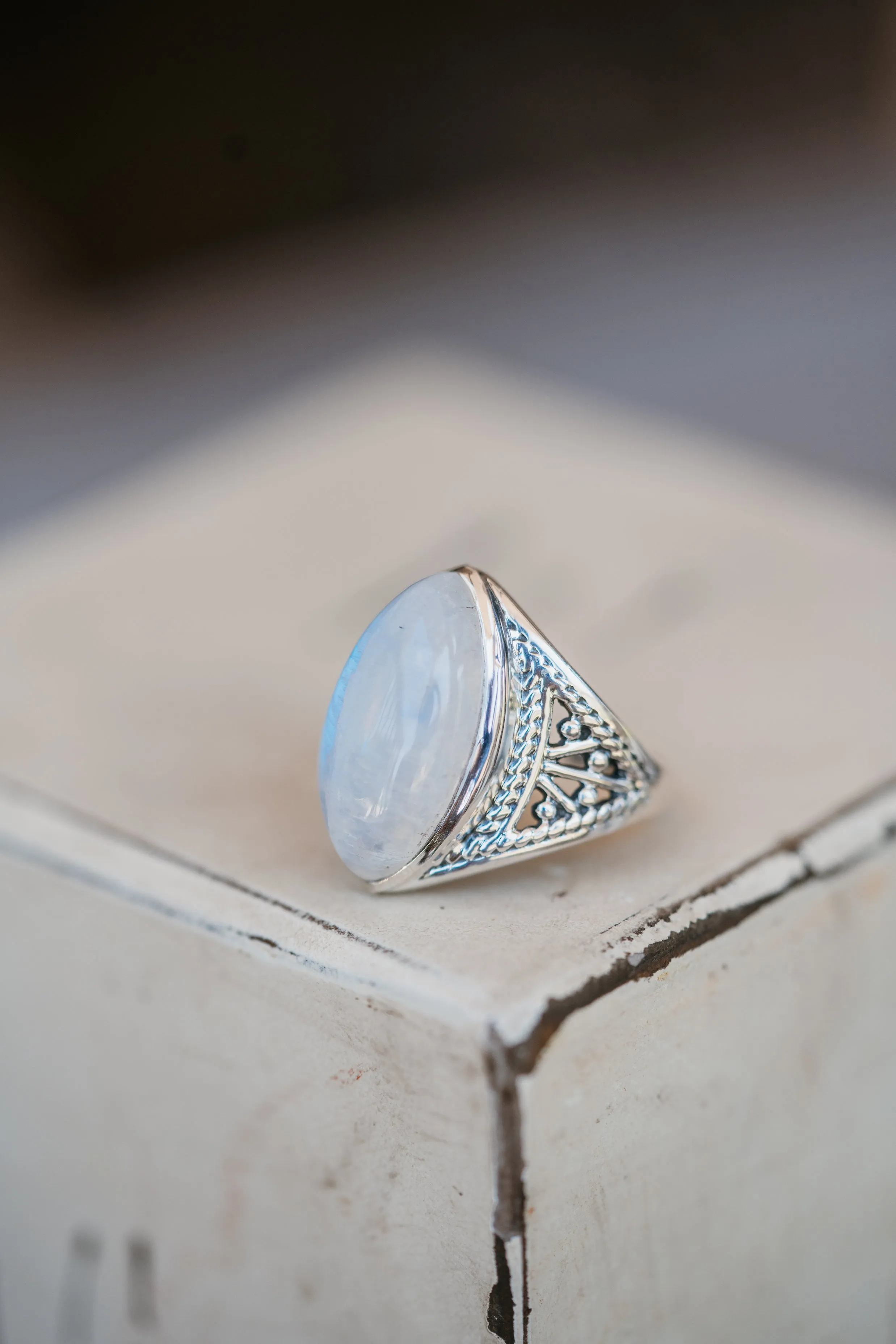 Charity Ring | Moonstone sold by Goldie Lew product image thumbnail 2
