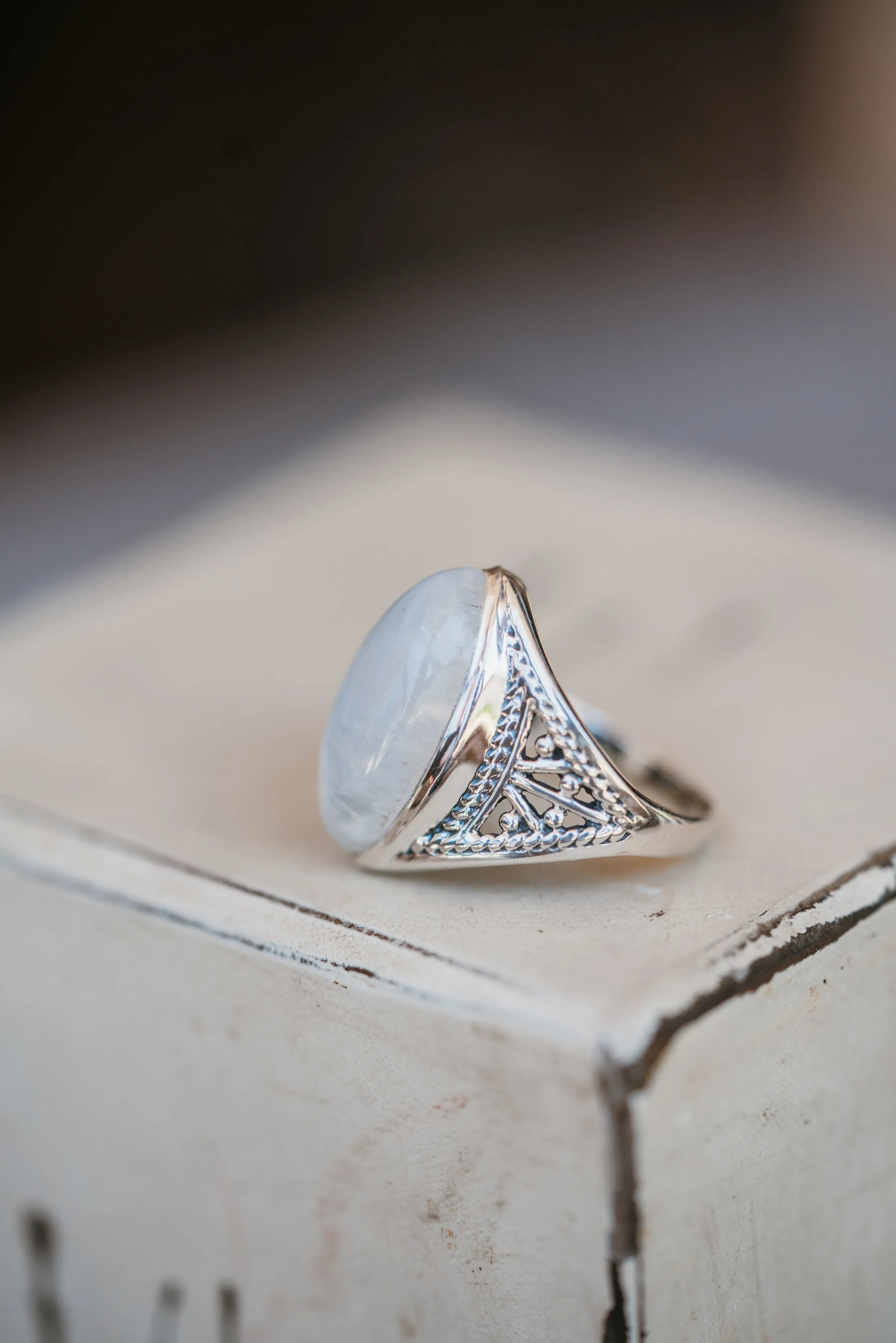 Charity Ring | Moonstone sold by Goldie Lew product image thumbnail 3