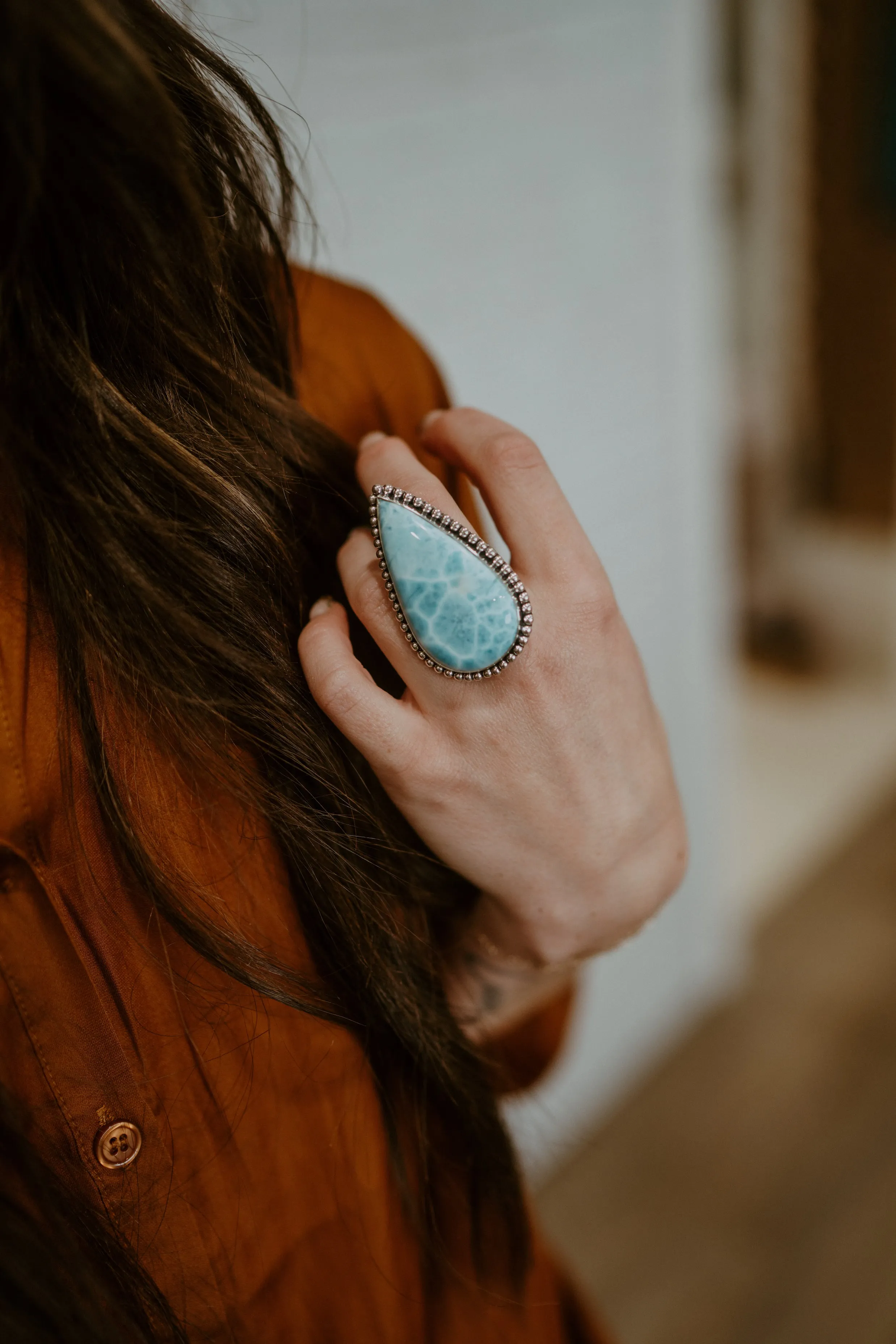 Betsy Ring | Larimar sold by Goldie Lew product image thumbnail 2
