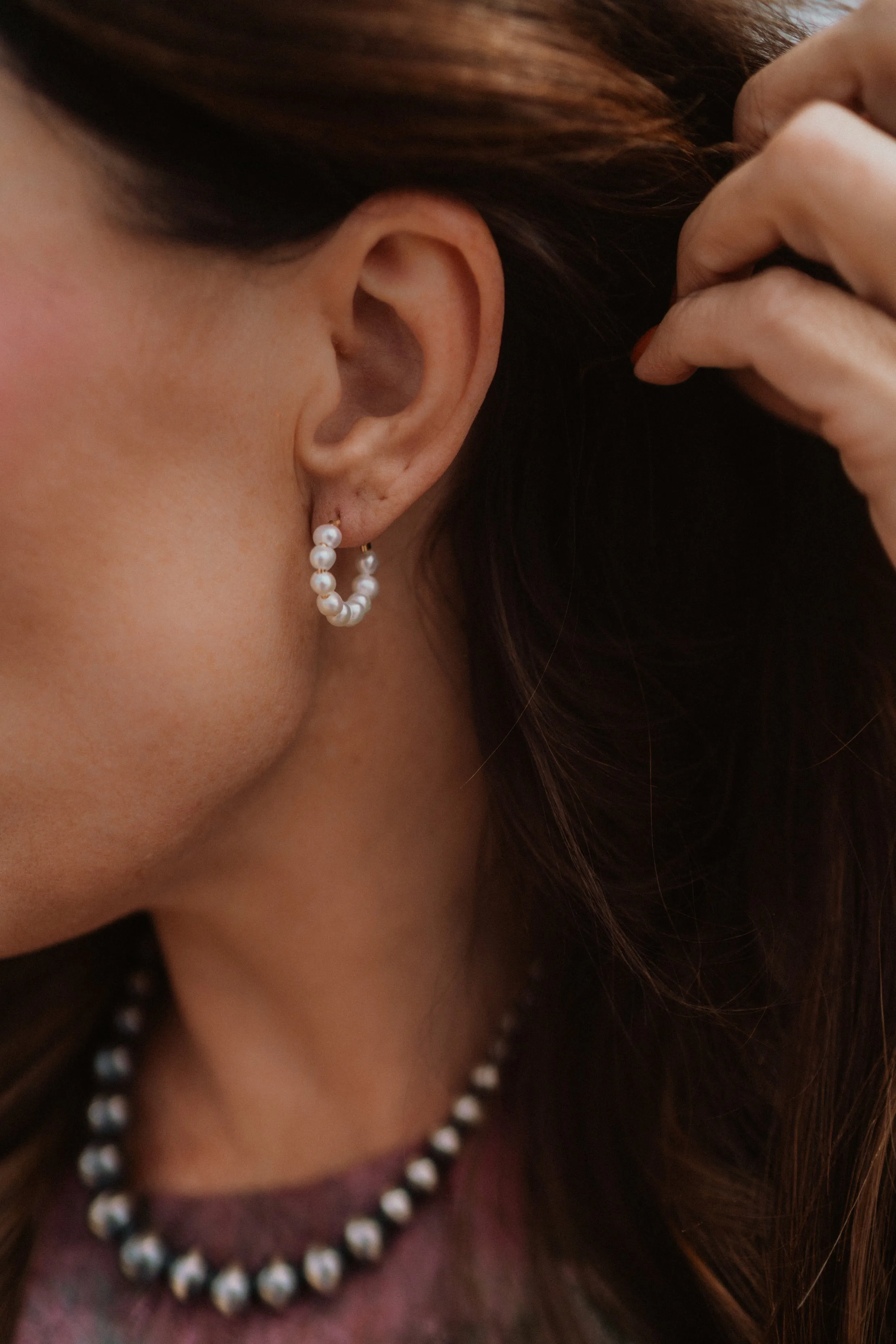 Pearl Holly Hoops sold by Goldie Lew product image thumbnail 2