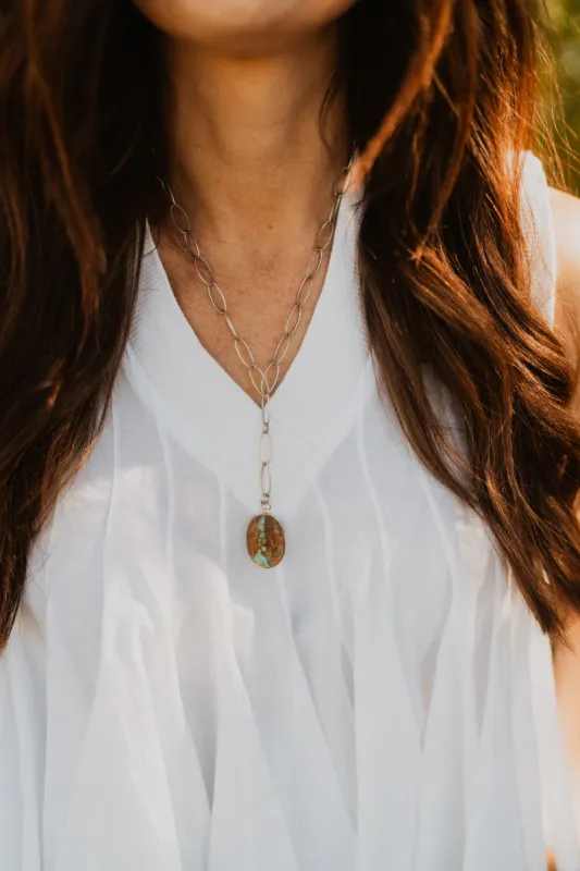 Fern Necklace | Turquoise - FINAL SALE sold by Goldie Lew