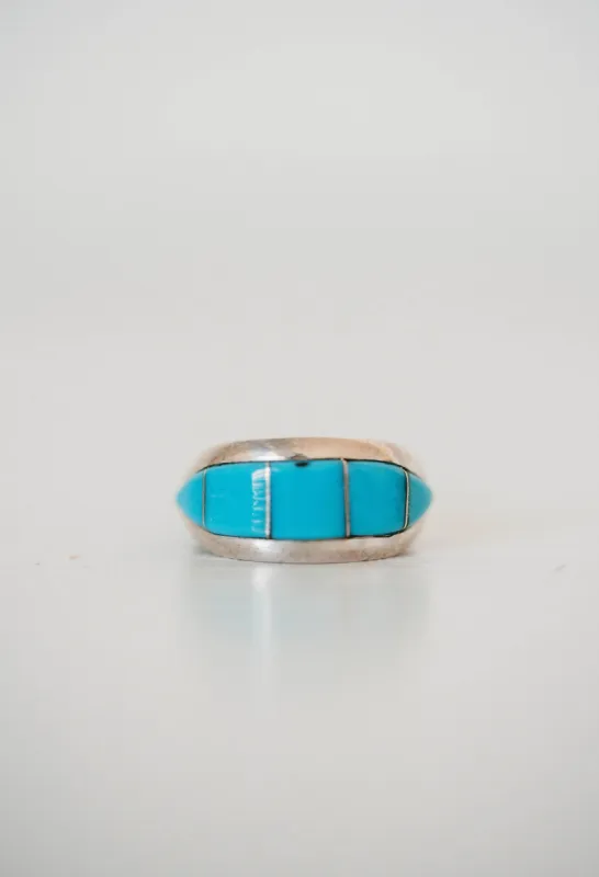 Mini Vertical Shield Ring | #2| Turquoise- FINAL SALE sold by Goldie Lew