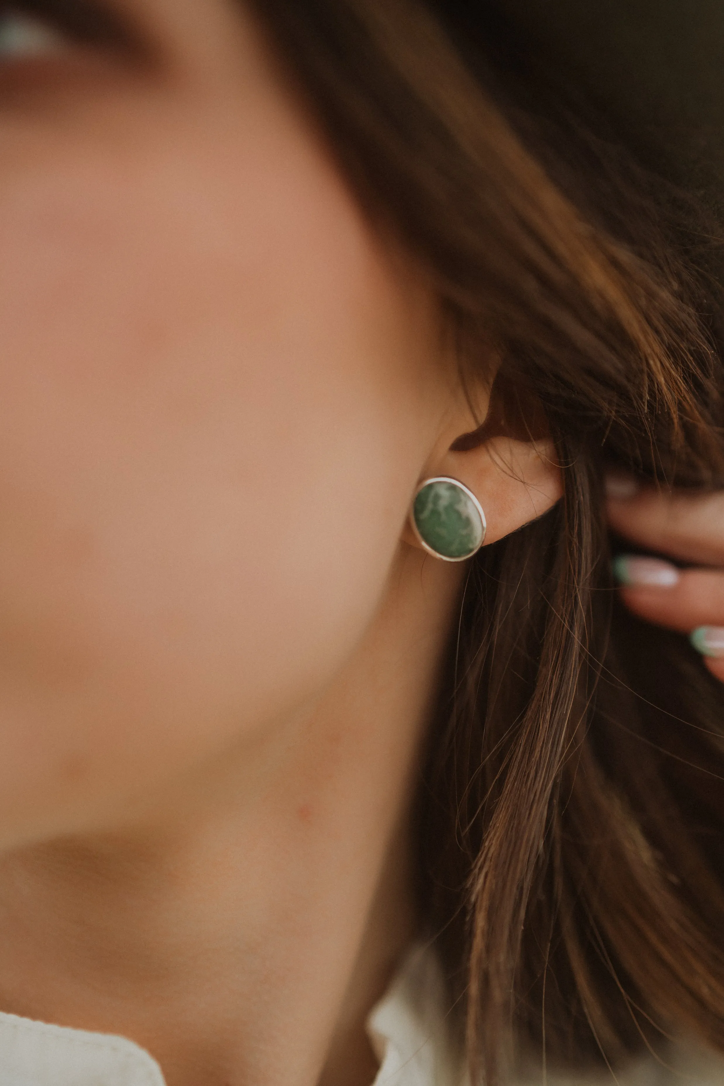 Marnie Studs | Variscite sold by Goldie Lew product image thumbnail 2