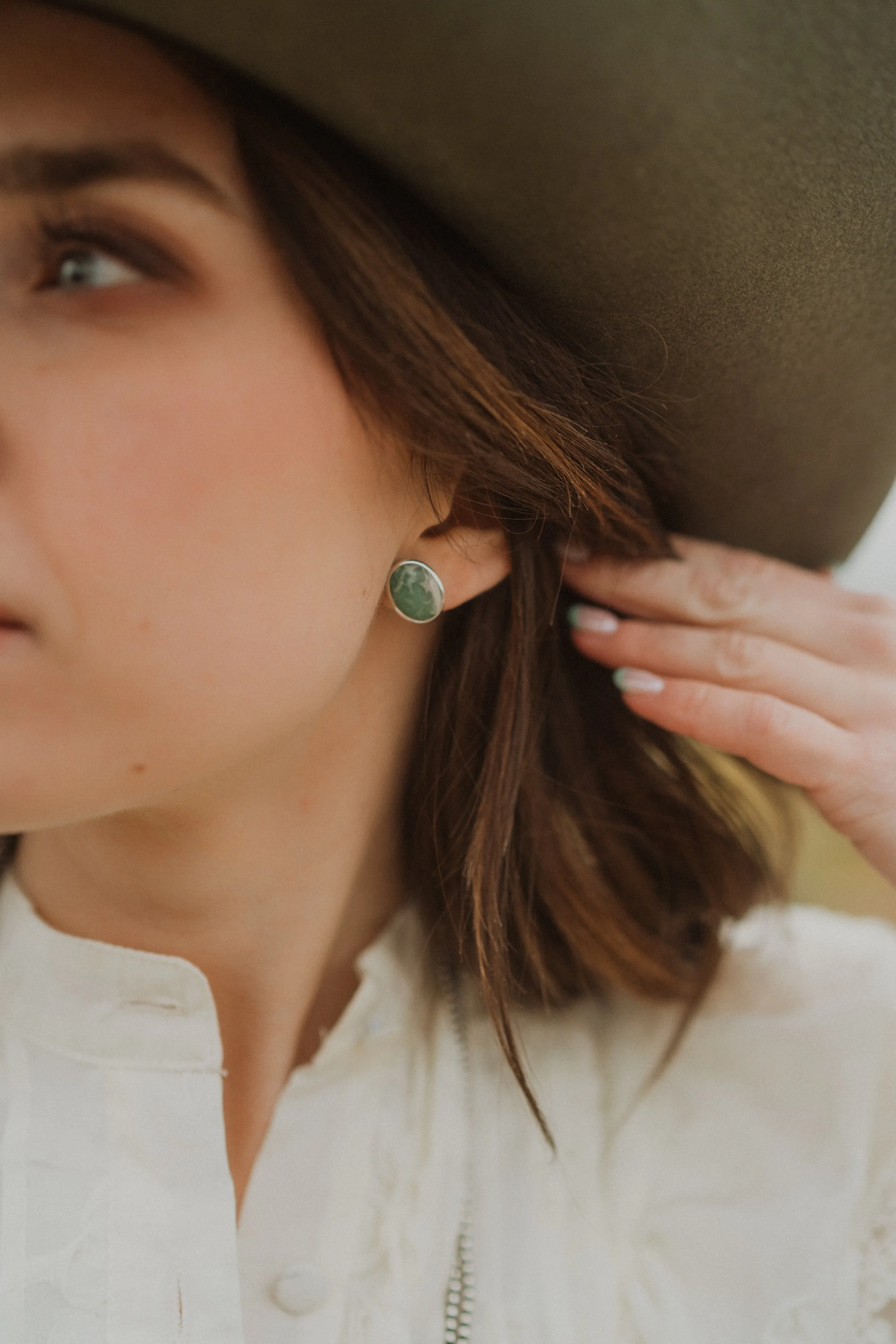 Marnie Studs | Variscite sold by Goldie Lew