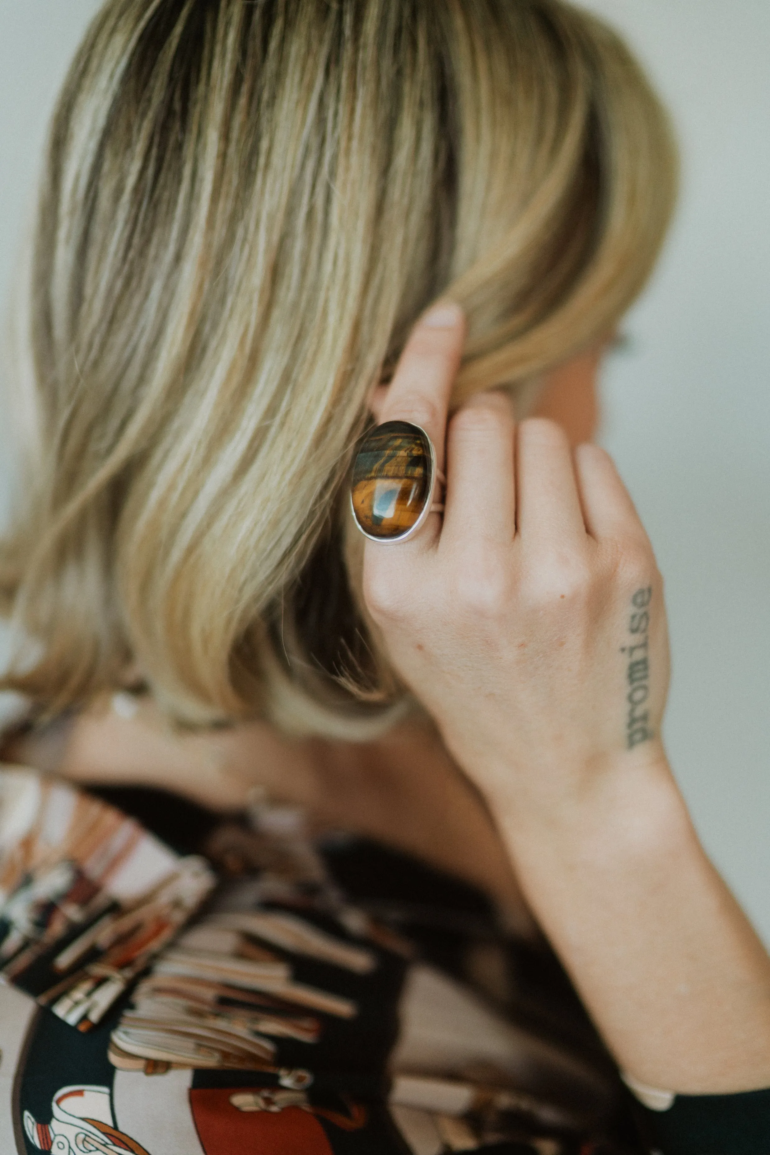 Large Johnny Ring | Tiger's Eye sold by Goldie Lew