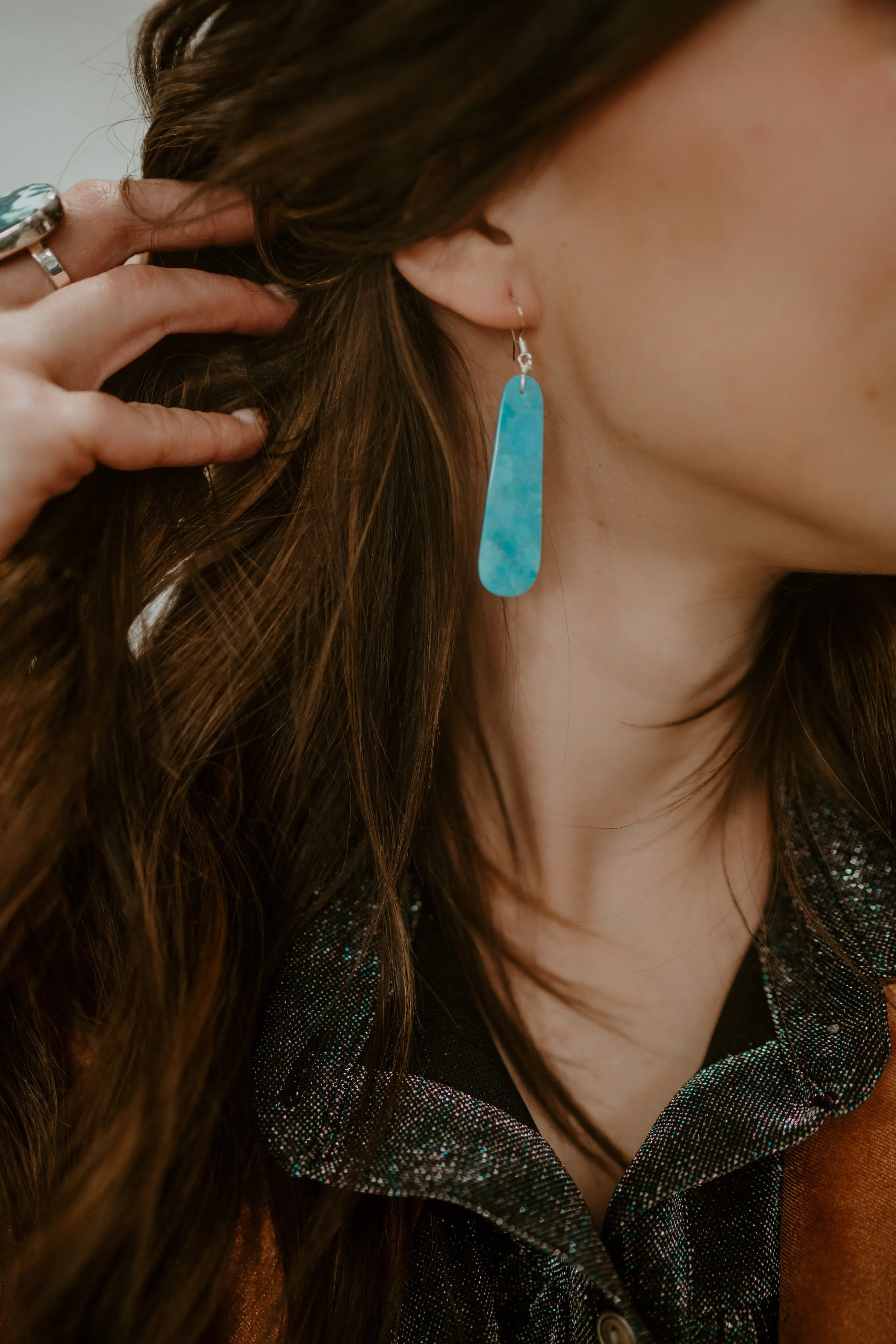 Evangeline Earrings | #8 | Turquoise sold by Goldie Lew
