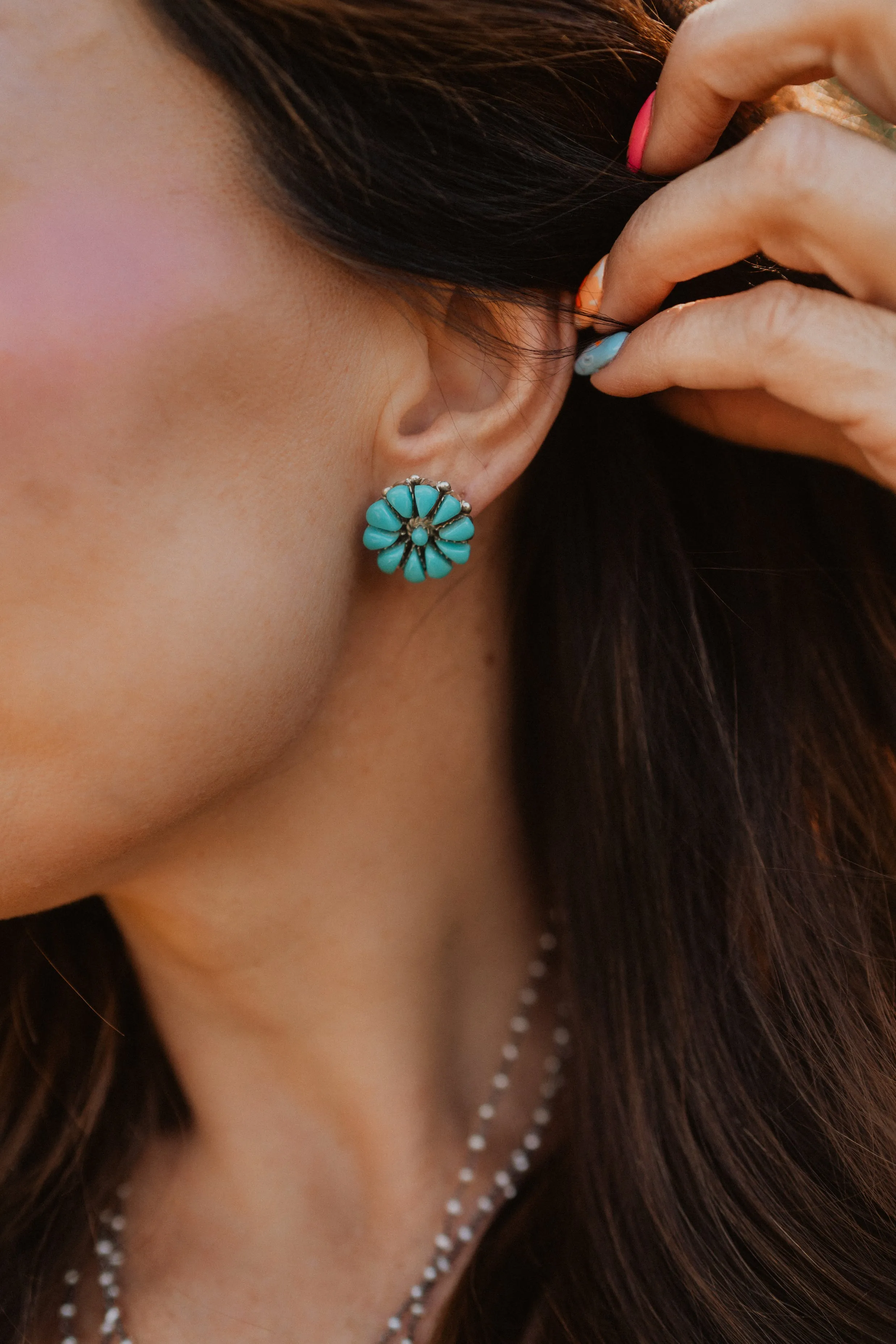 Beyond The Bloom Earrings | Turquoise sold by Goldie Lew