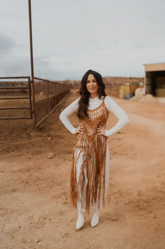 Fringe Crochet Cover Up sold by Goldie Lew