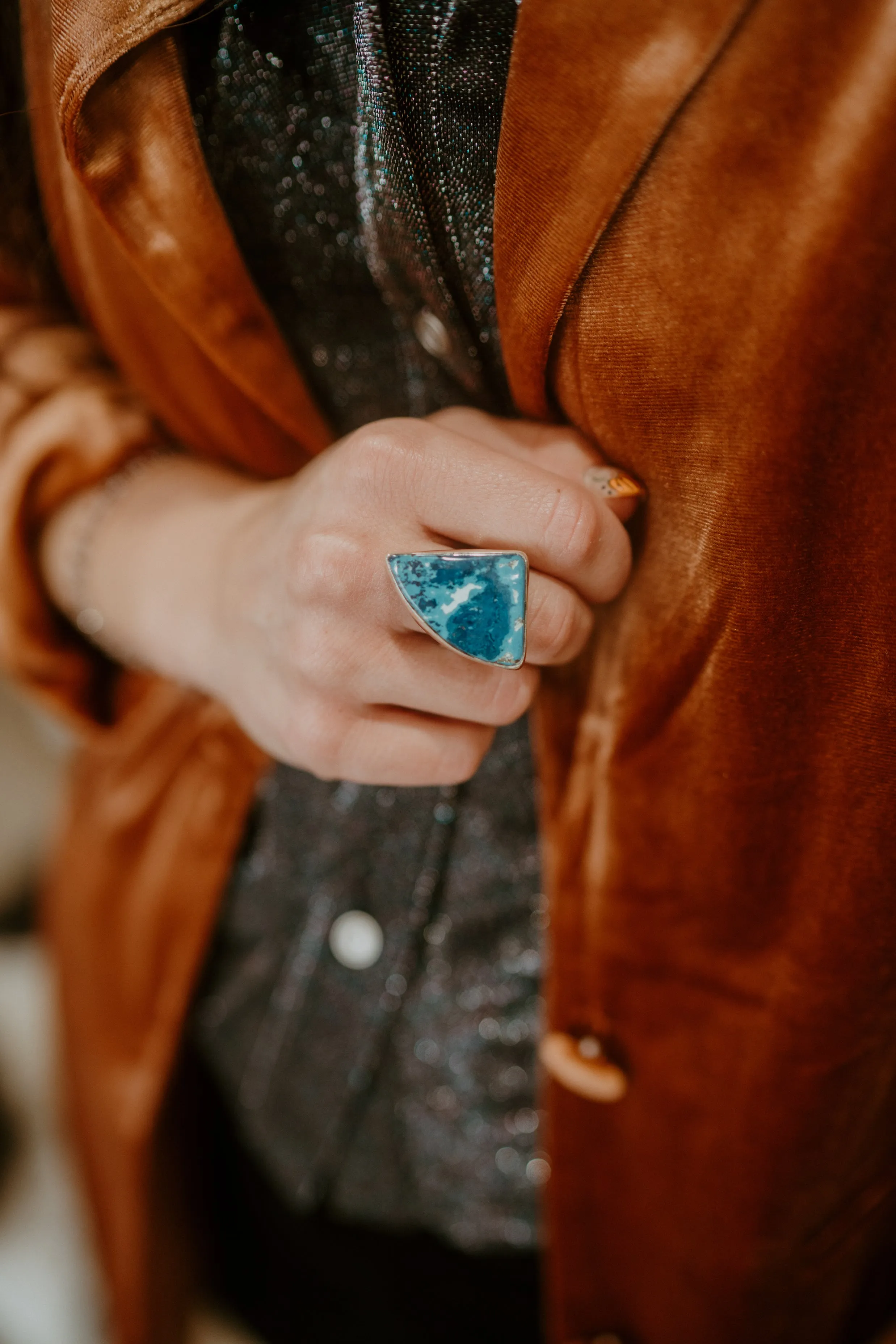 Franklin Ring | Azurite sold by Goldie Lew product image thumbnail 2