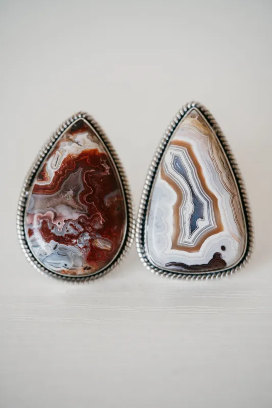 Tracie Ring | Crazy Lace Agate sold by Goldie Lew