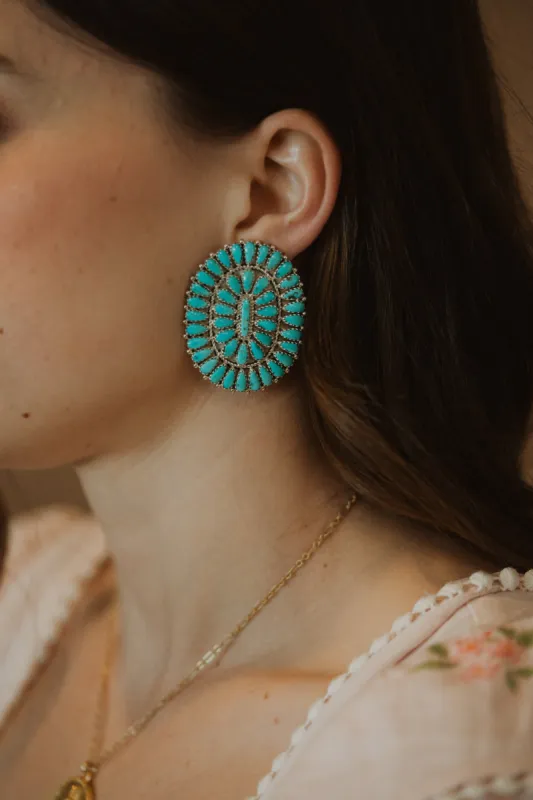 Carol Earrings | Turquoise Zuni sold by Goldie Lew