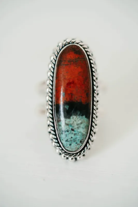 Marquita Ring | Sonoran Sunset Jasper | Double Band sold by Goldie Lew
