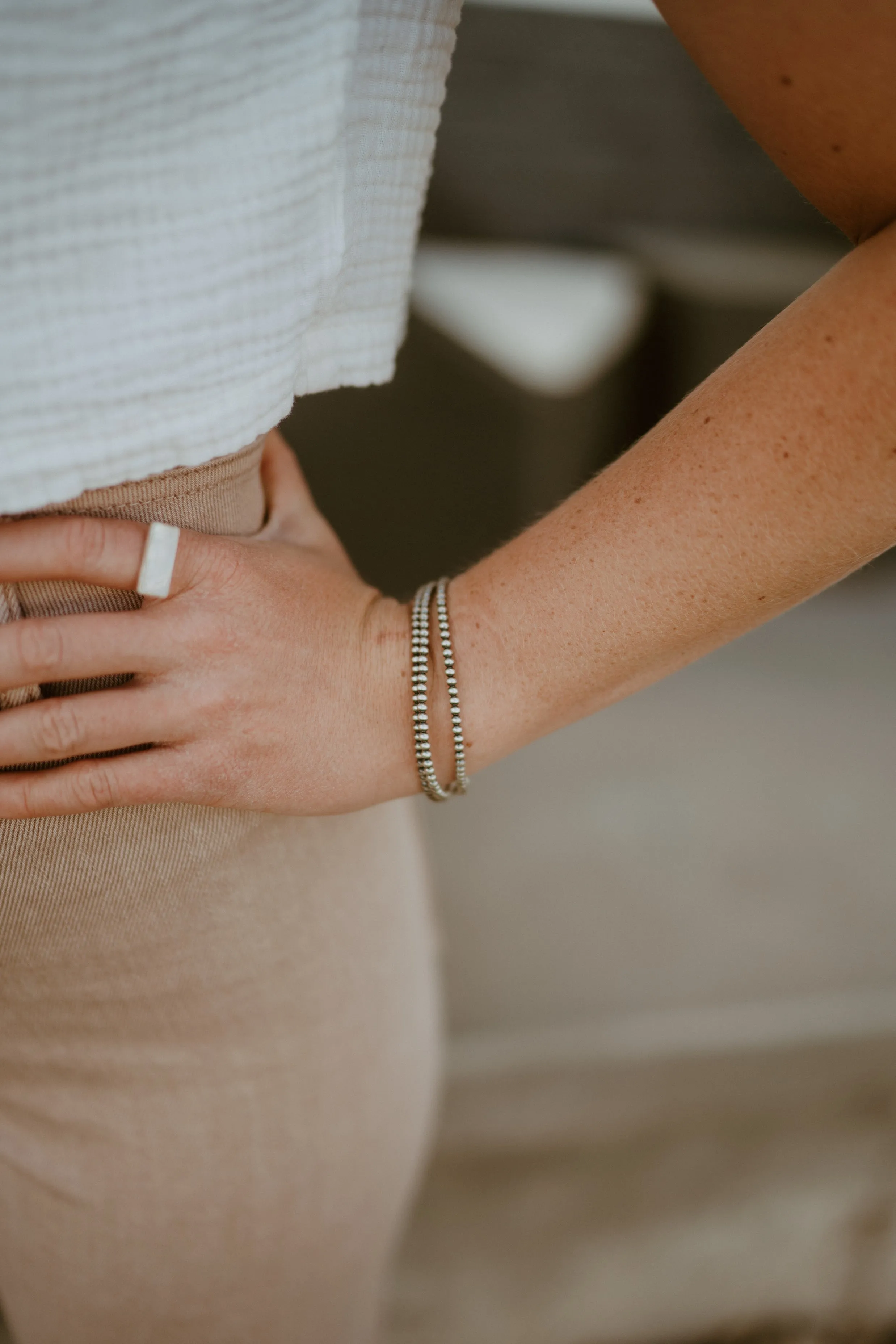 Myla Bracelet | Triple Strand | 3 mm sold by Goldie Lew product image thumbnail 3