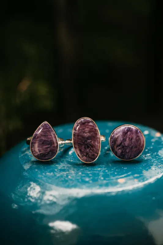 Sunny Ring | #1 | Purple Charoite - FINAL SALE sold by Goldie Lew