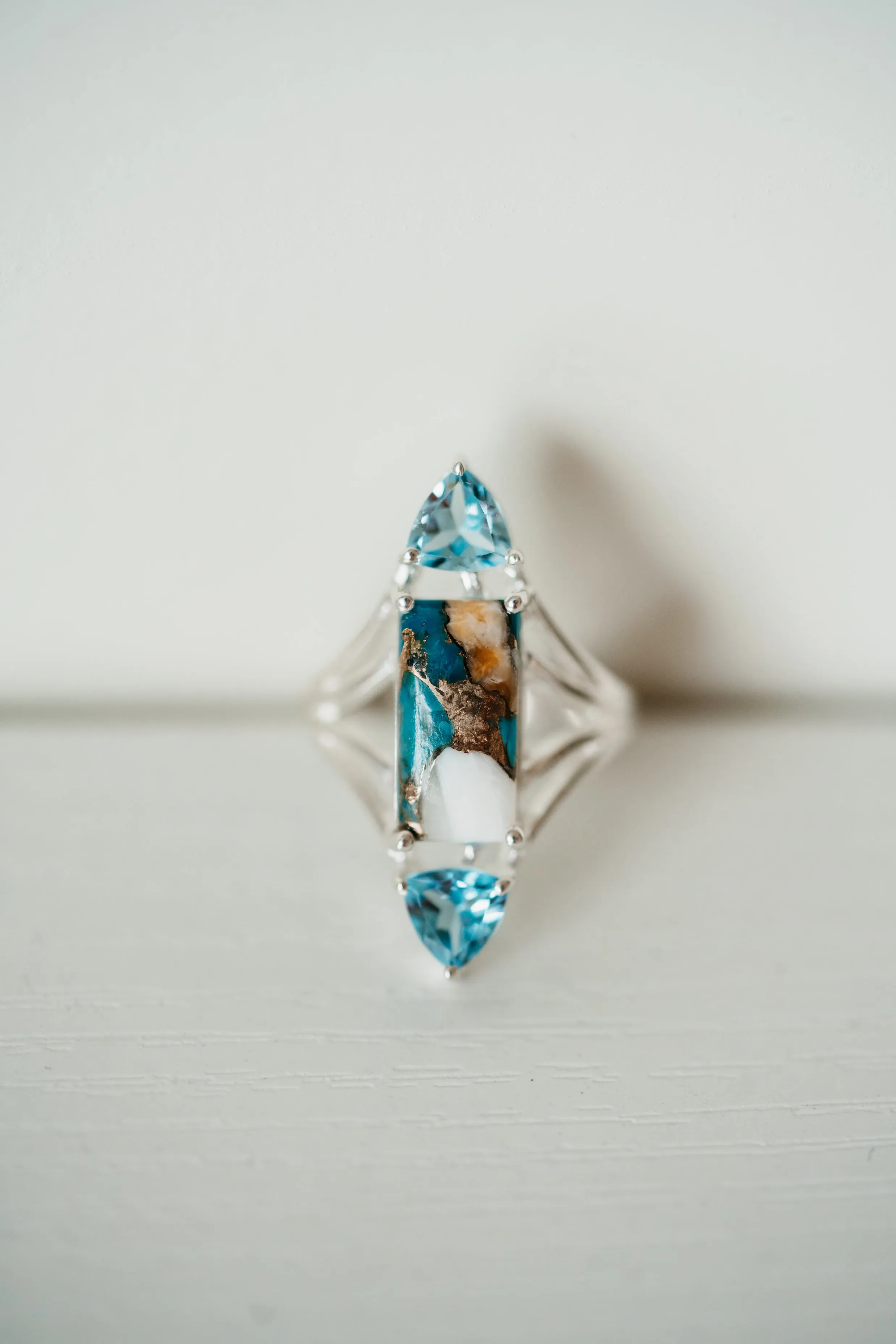 Vale Ring | Spiny Turquoise + Amethyst sold by Goldie Lew product image thumbnail 3
