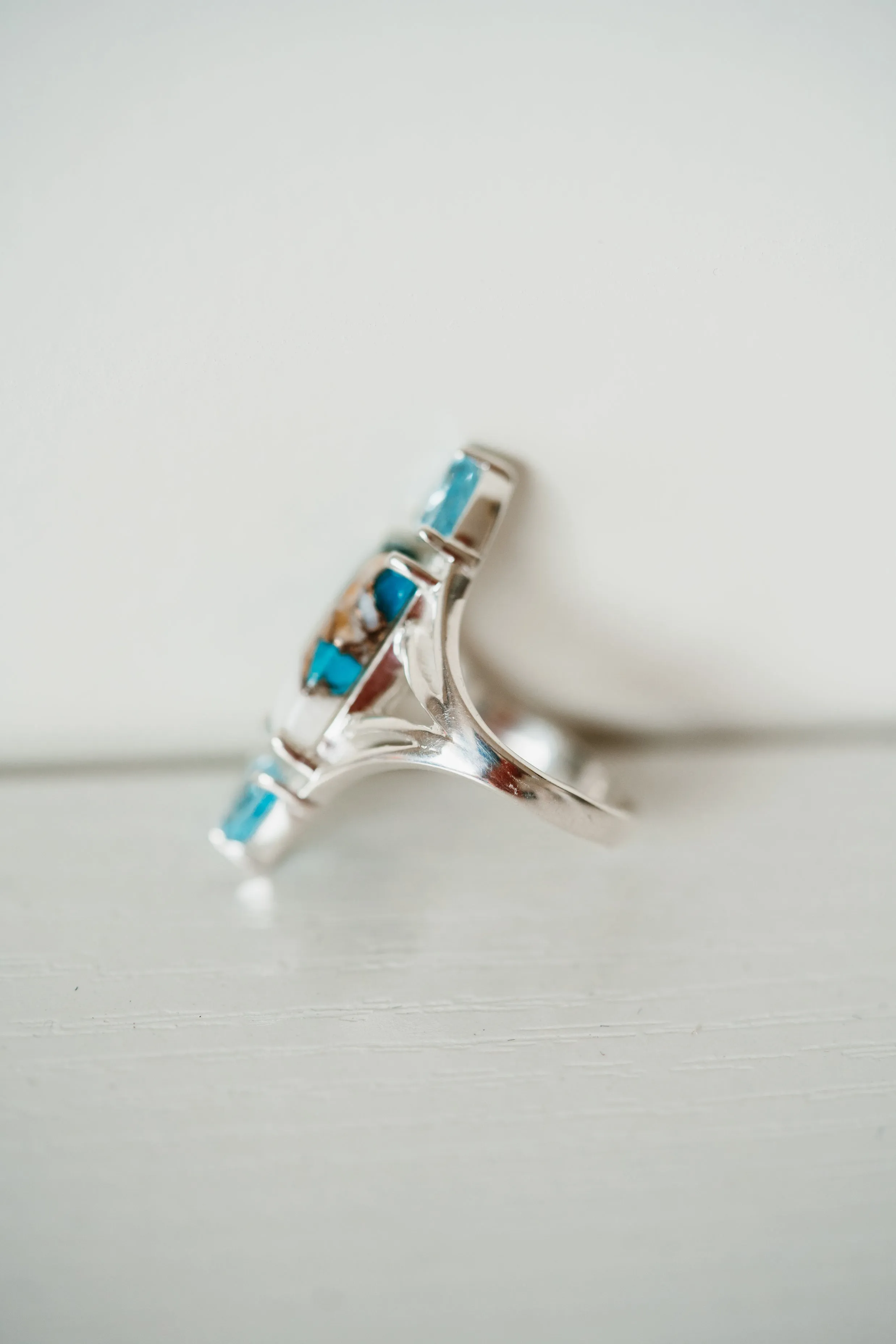 Vale Ring | Spiny Turquoise + Amethyst sold by Goldie Lew product image thumbnail 4