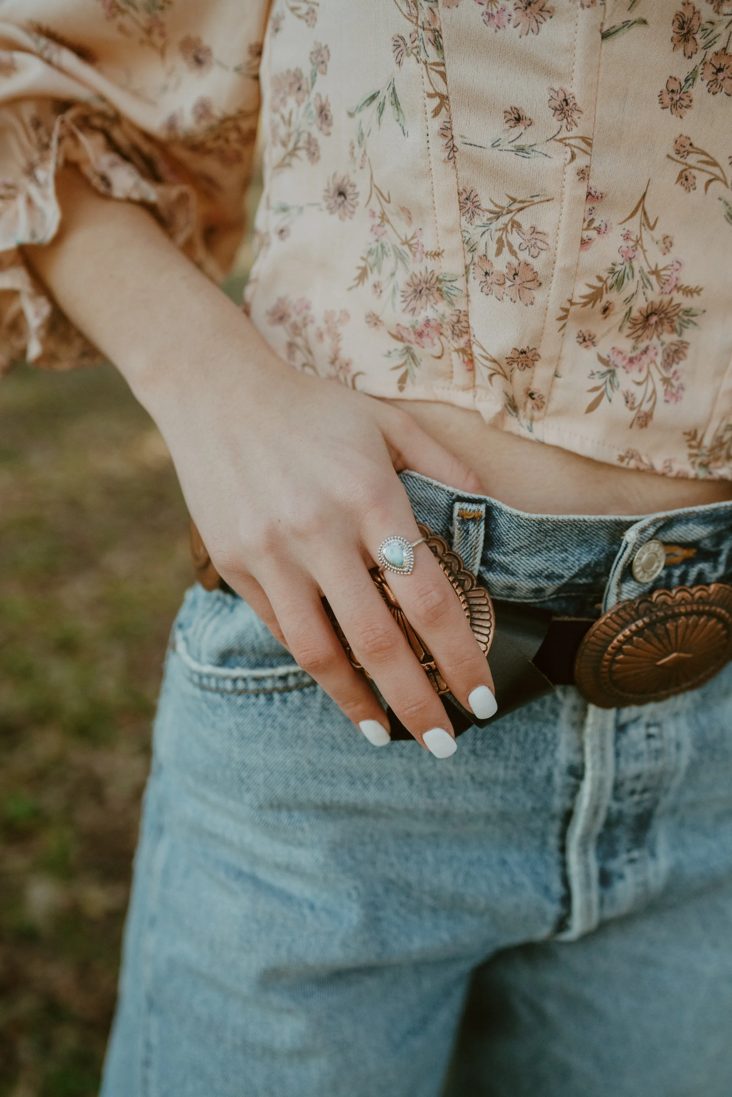 Senara Ring | Larimar sold by Goldie Lew product image thumbnail 5