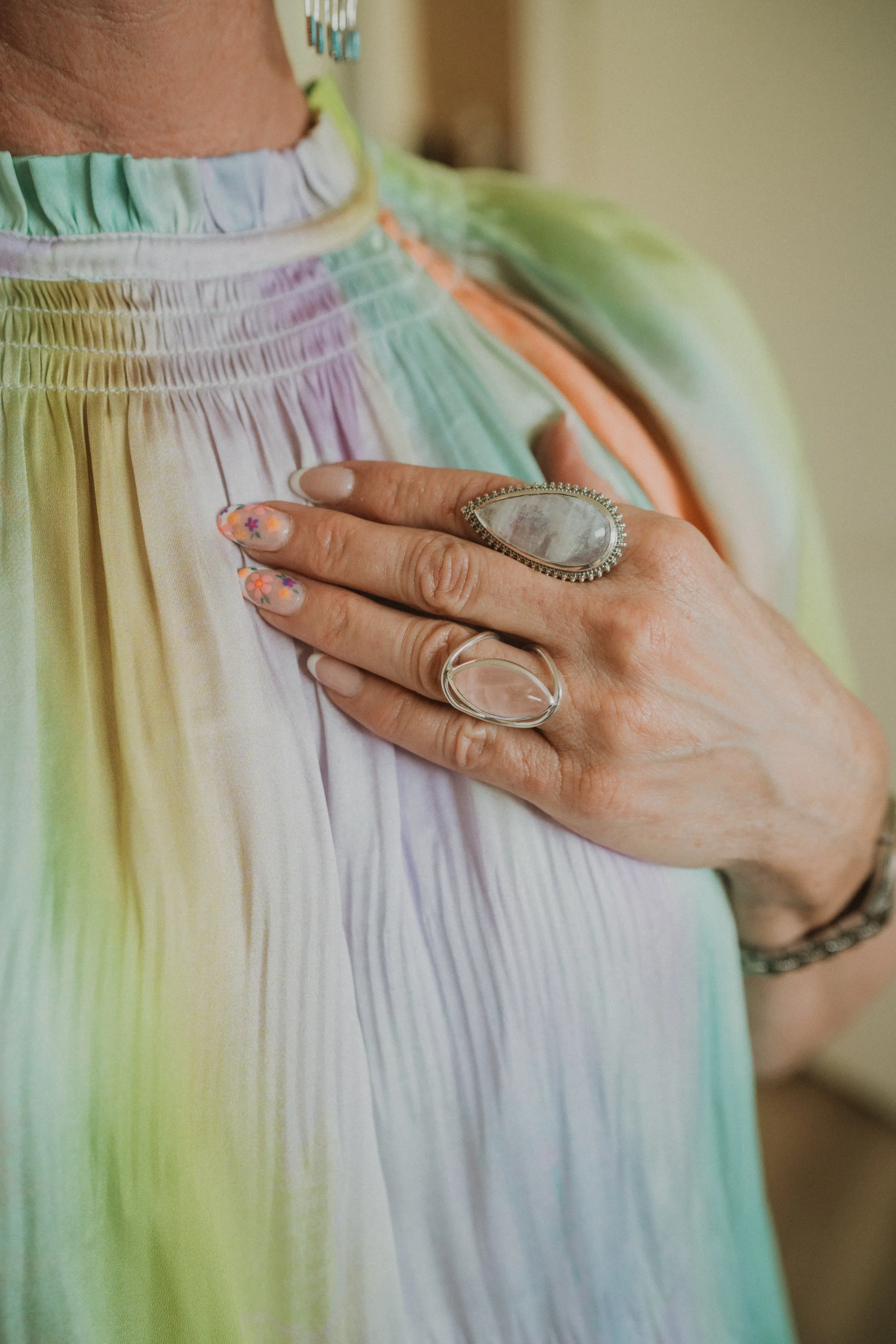 Pierre Ring | Rainbow Moonstone sold by Goldie Lew product image thumbnail 2