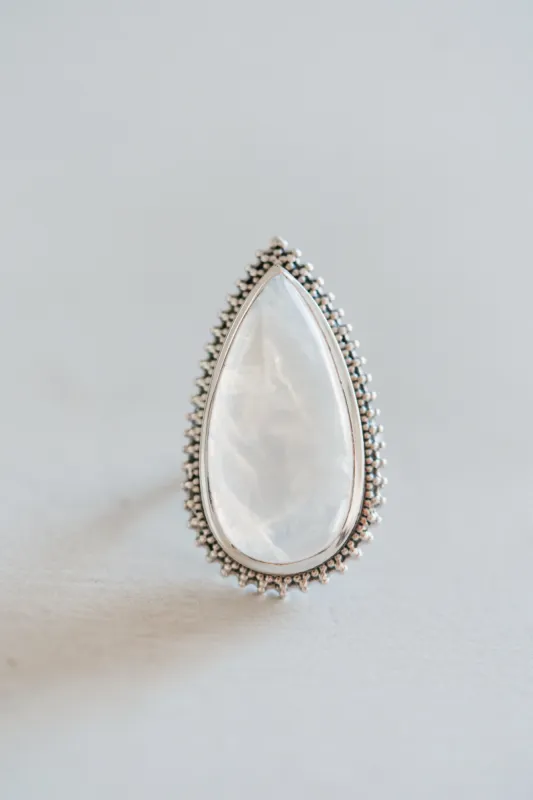 Pierre Ring | Rainbow Moonstone sold by Goldie Lew