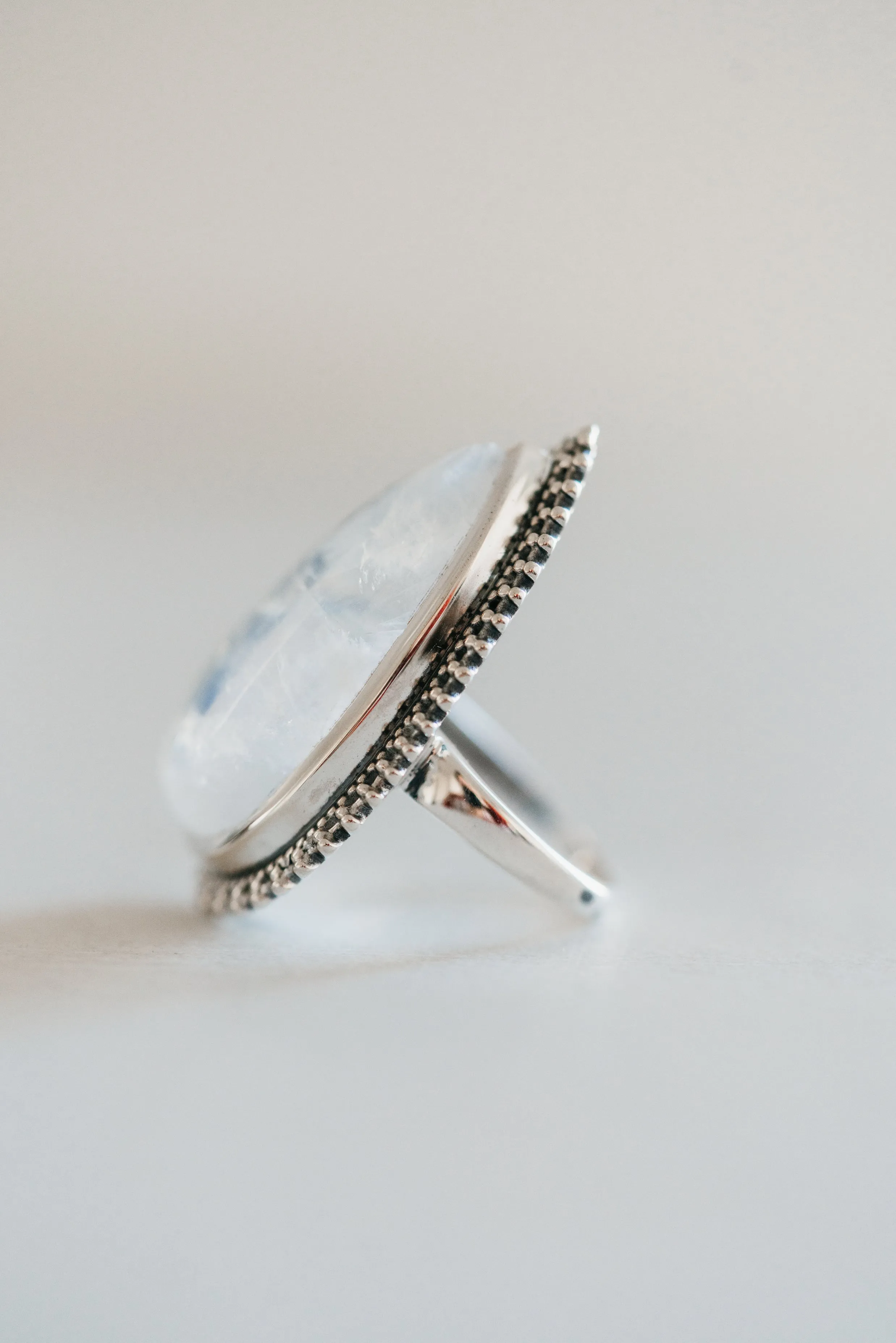 Pierre Ring | Rainbow Moonstone sold by Goldie Lew product image thumbnail 4
