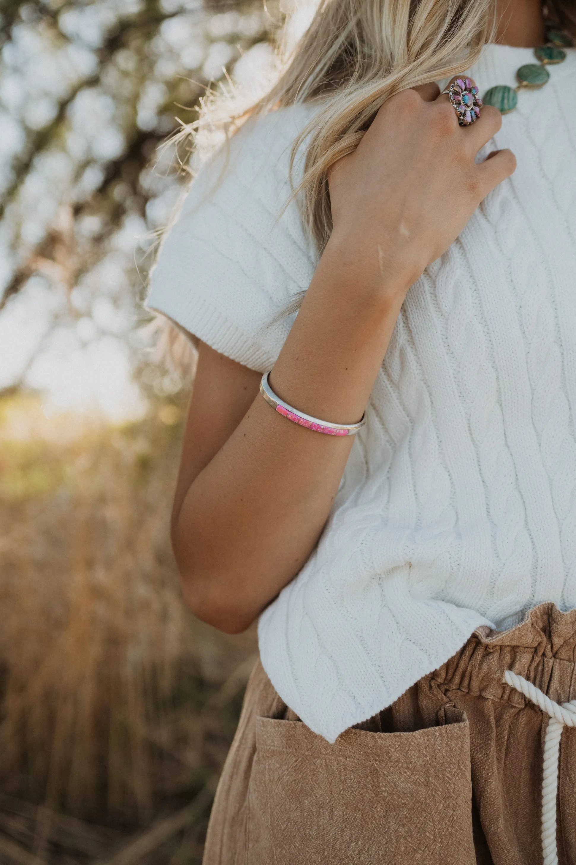 Bindi Cuff | Pink Opal sold by Goldie Lew