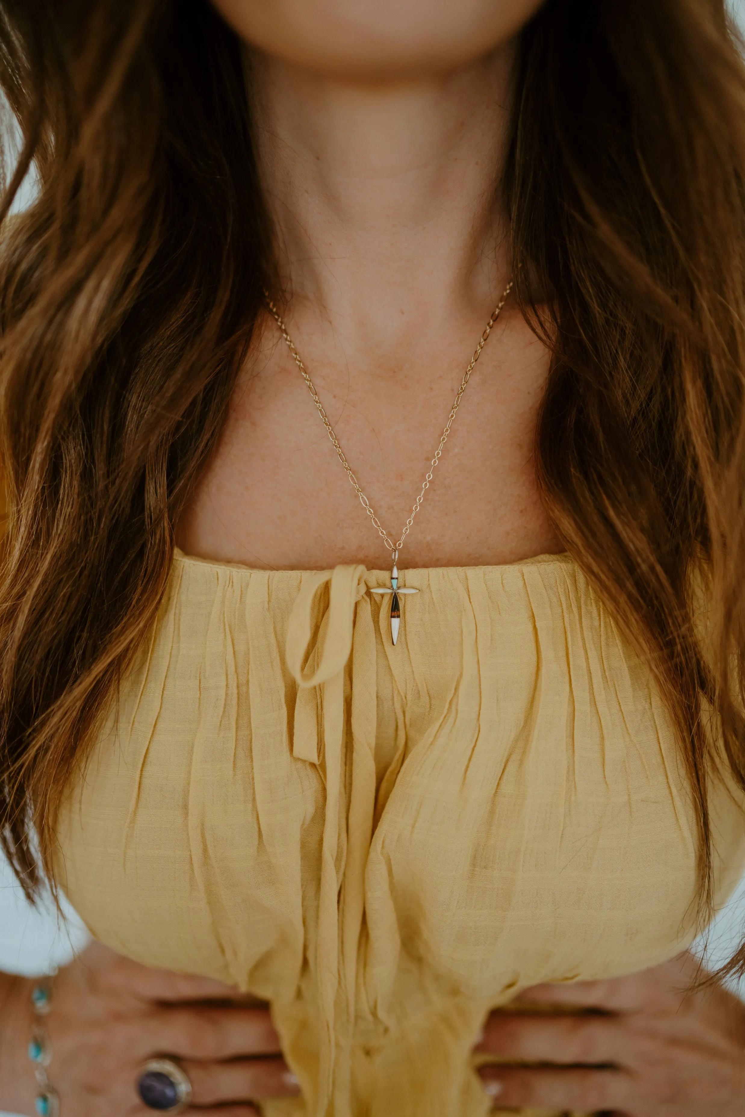 Colorful Cross Necklace sold by Goldie Lew product image thumbnail 2