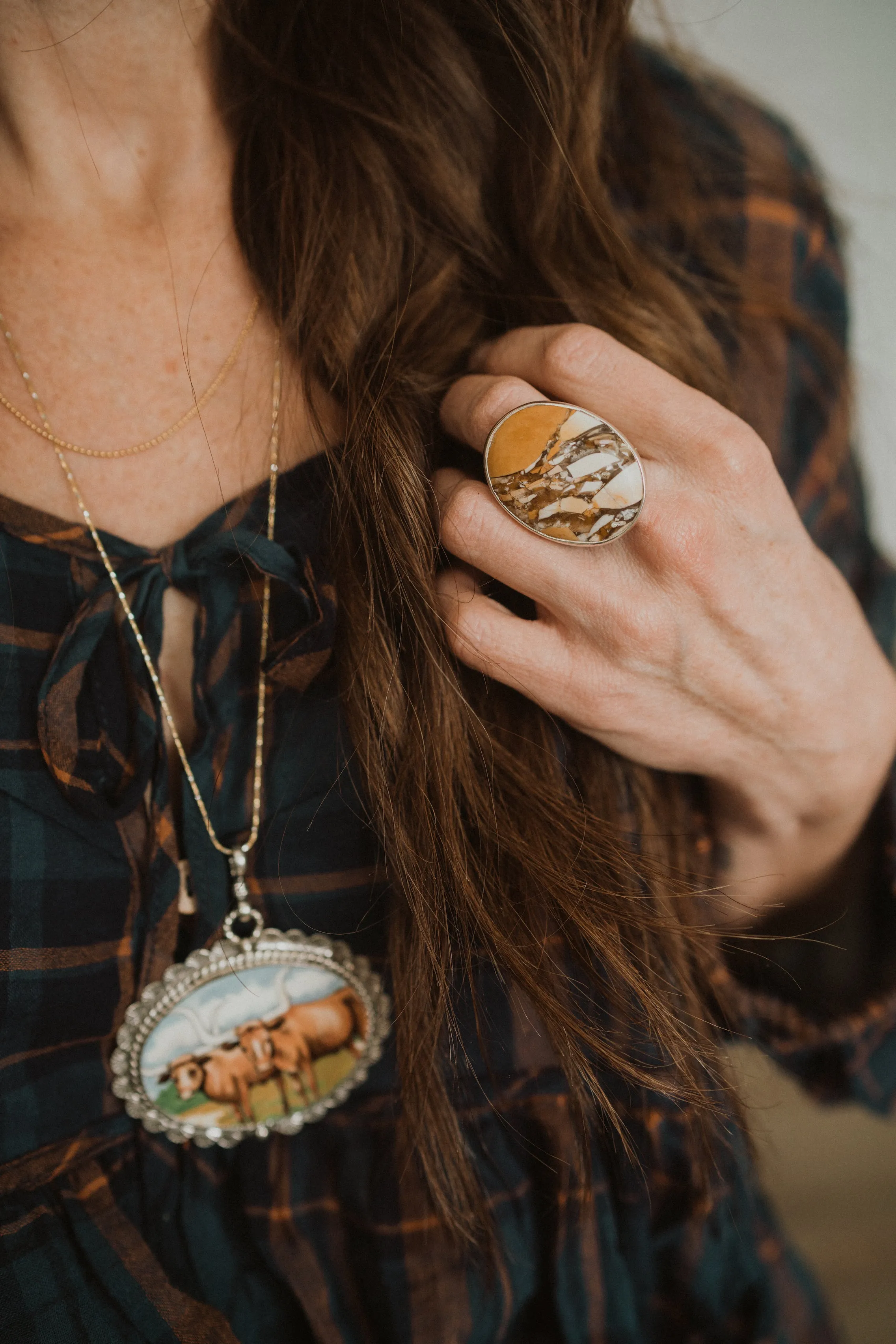 Genevieve Ring | Brecciated Mookaite sold by Goldie Lew product image thumbnail 2