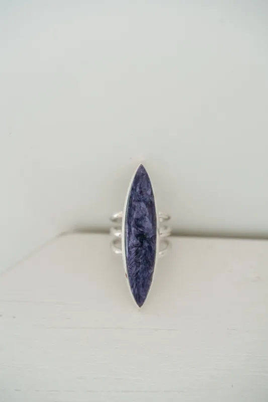 Ruth Ring | Purple Charoite -FINAL SALE sold by Goldie Lew