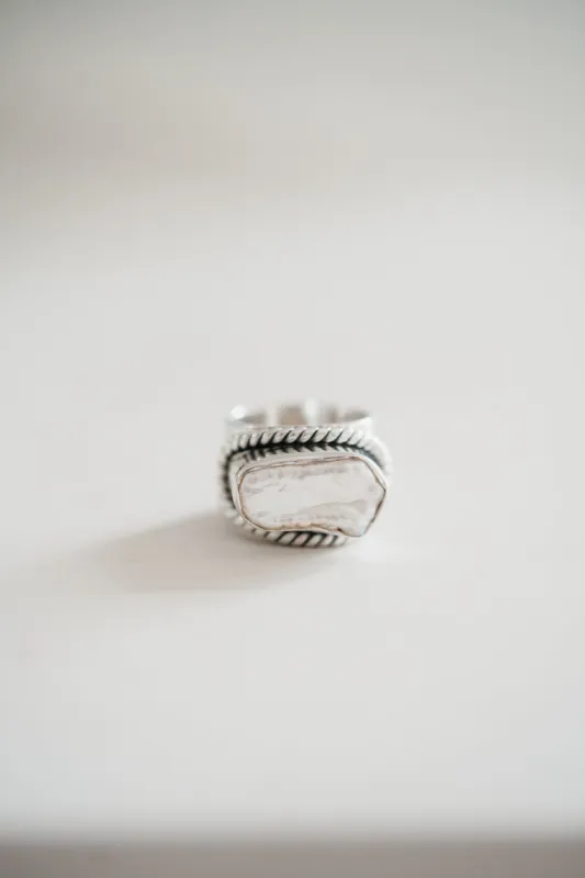 Luxe Ring | Pearl sold by Goldie Lew