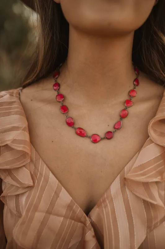 Tamera Necklace | Pink Chalcedony sold by Goldie Lew