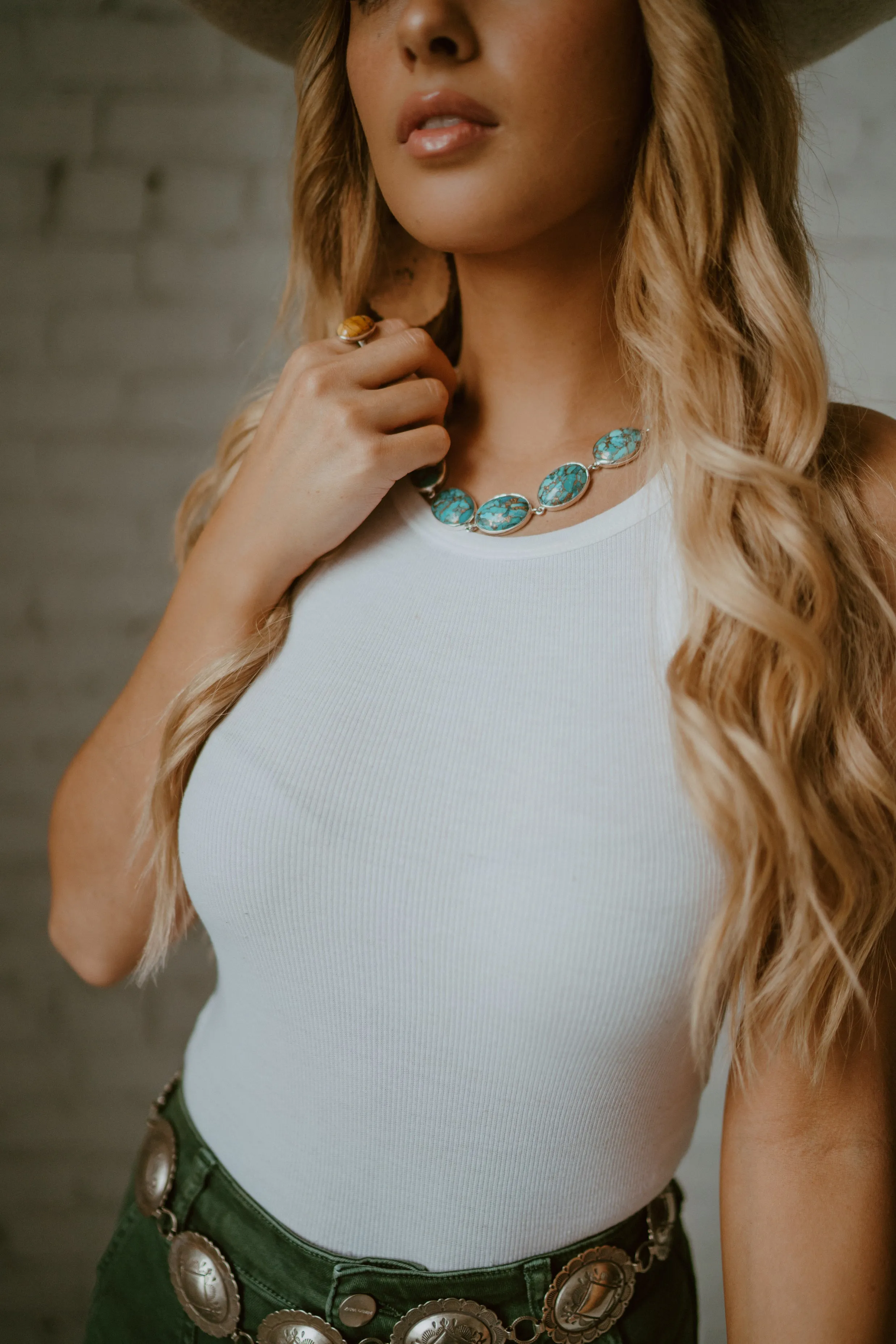 Blaine Necklace | Turquoise sold by Goldie Lew product image thumbnail 2