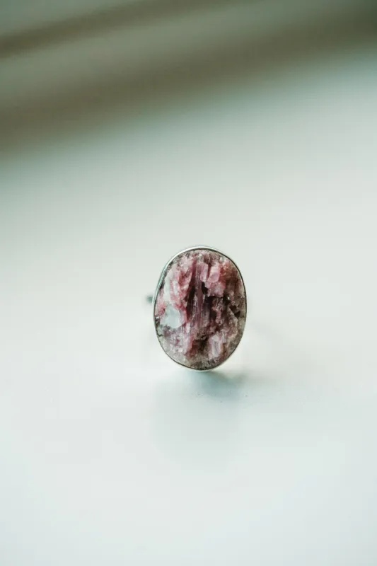 Britty Ring | Oval | Pink Tourmaline Quartz sold by Goldie Lew