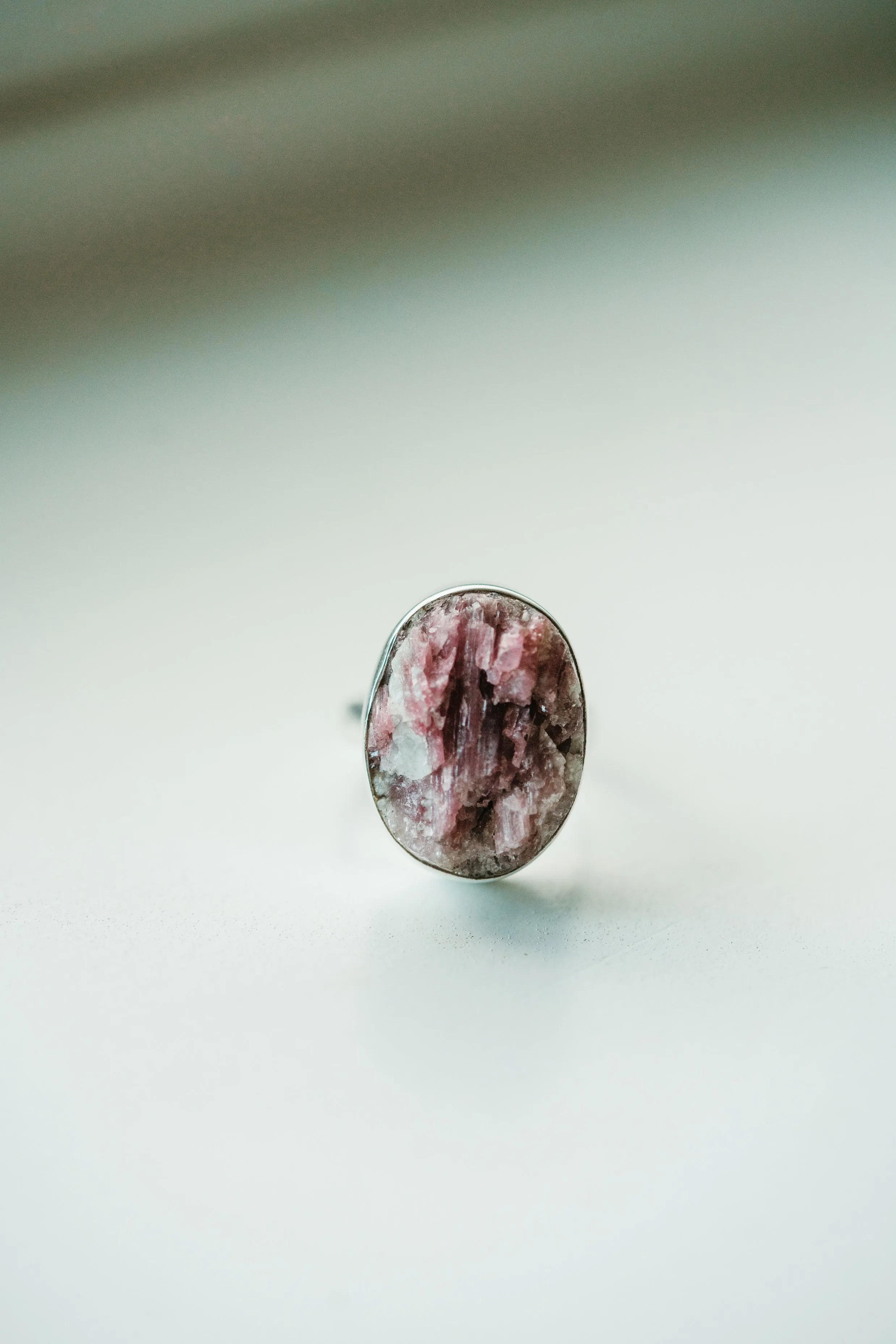 Britty Ring | Oval | Pink Tourmaline Quartz sold by Goldie Lew