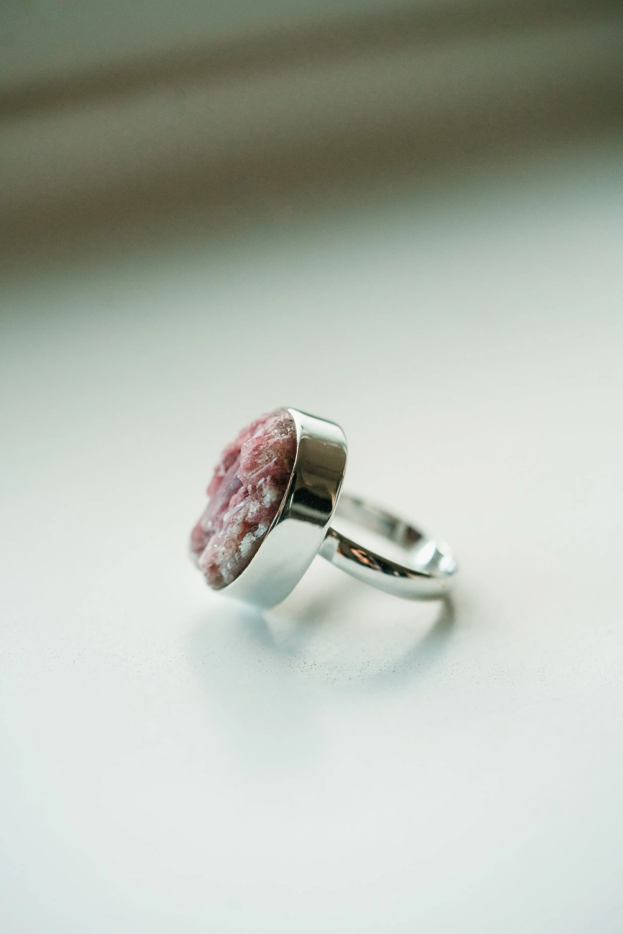Britty Ring | Oval | Pink Tourmaline Quartz sold by Goldie Lew product image thumbnail 2