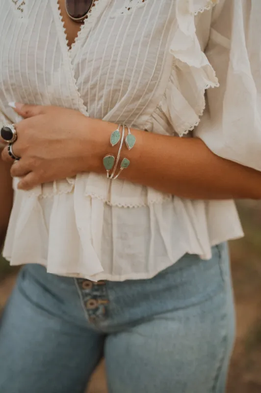 Faro Cuff | Green Turquoise sold by Goldie Lew