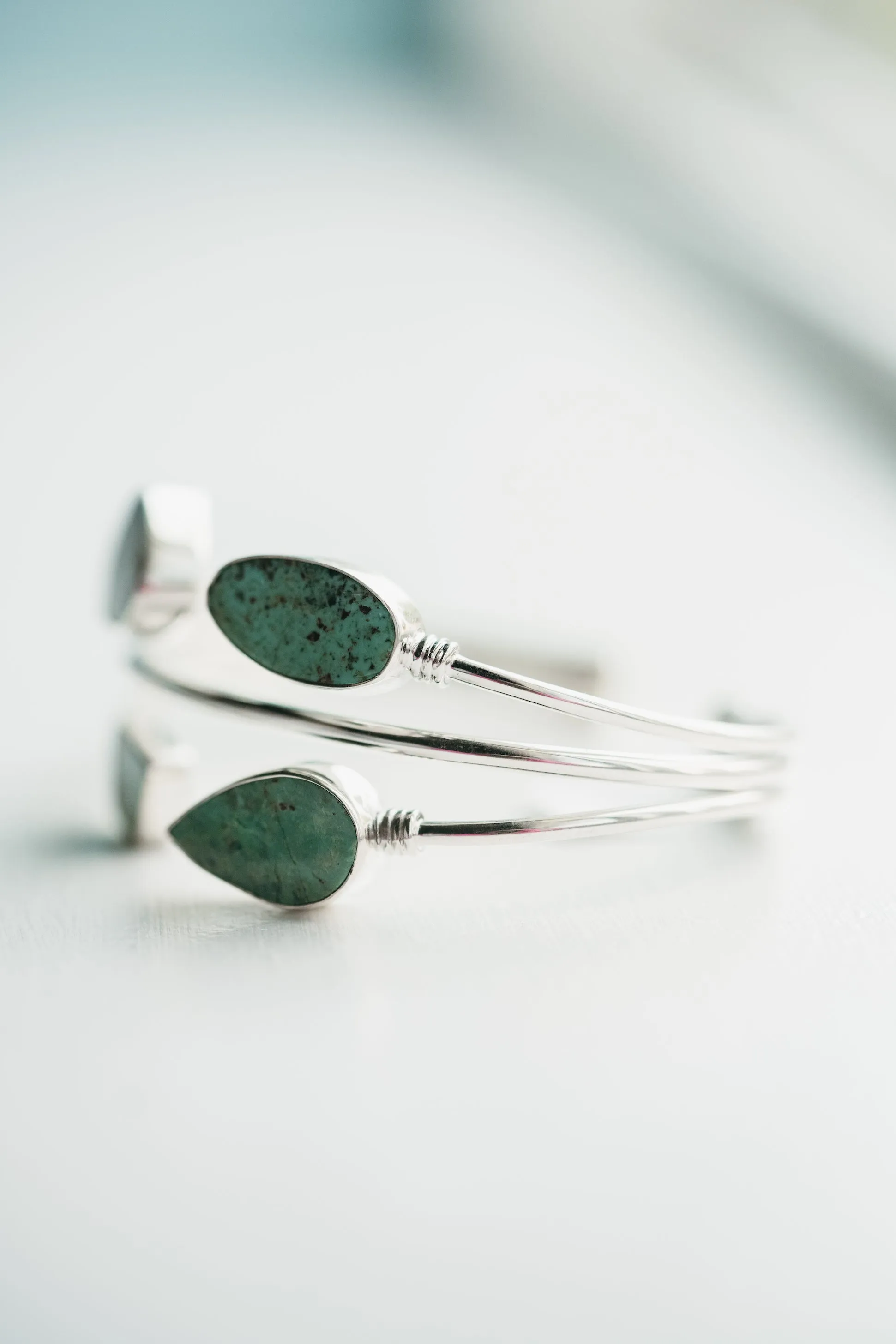 Faro Cuff | Green Turquoise sold by Goldie Lew product image thumbnail 3