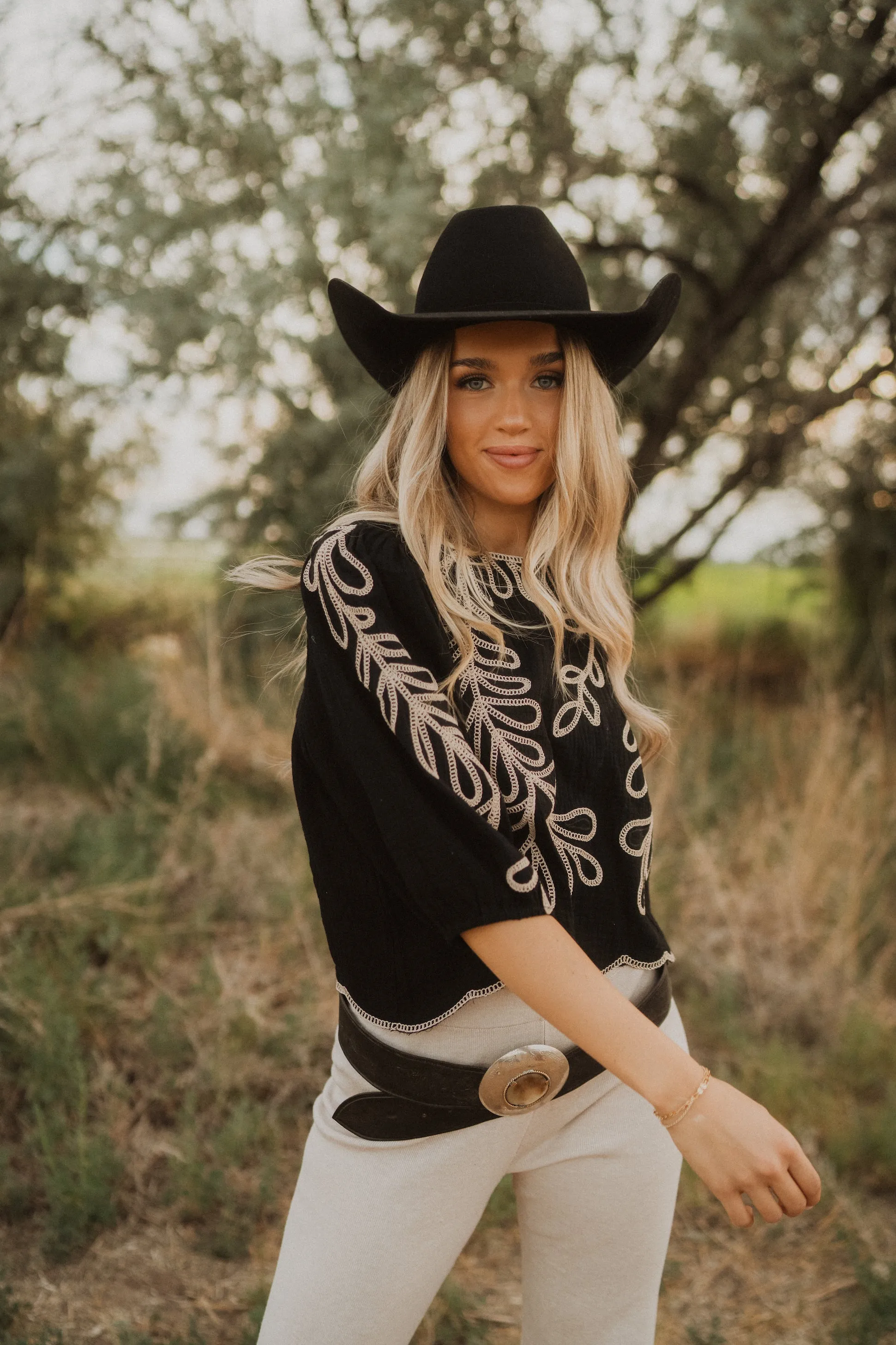 Estie Embroidered Top sold by Goldie Lew