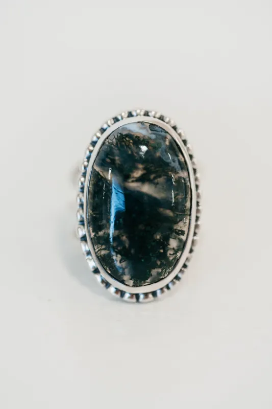 Etta Ring | Moss Agate sold by Goldie Lew
