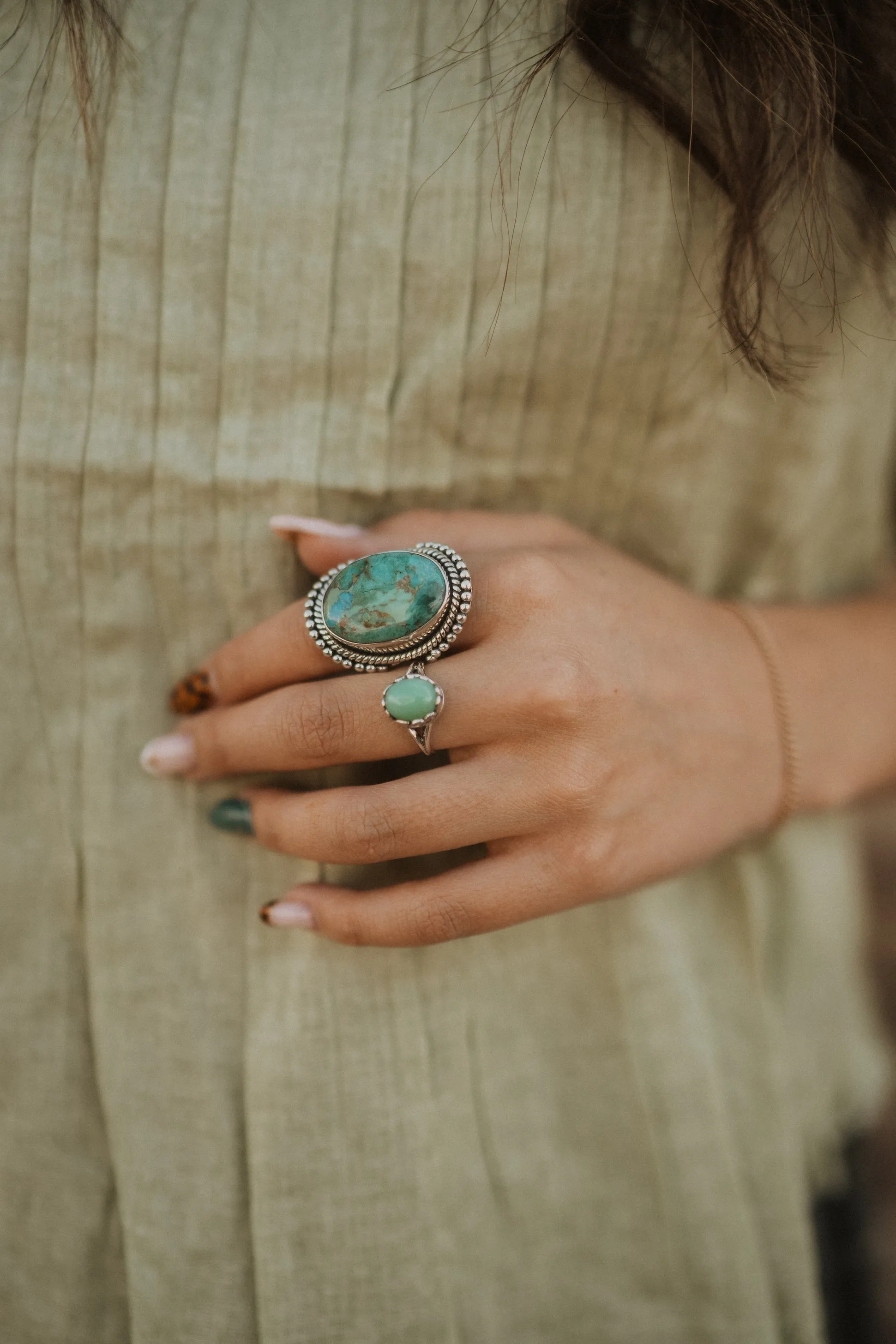 Evelina Ring | Turquoise sold by Goldie Lew product image thumbnail 4