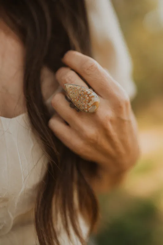 Ginger Ring | Deer Fawn Jasper sold by Goldie Lew