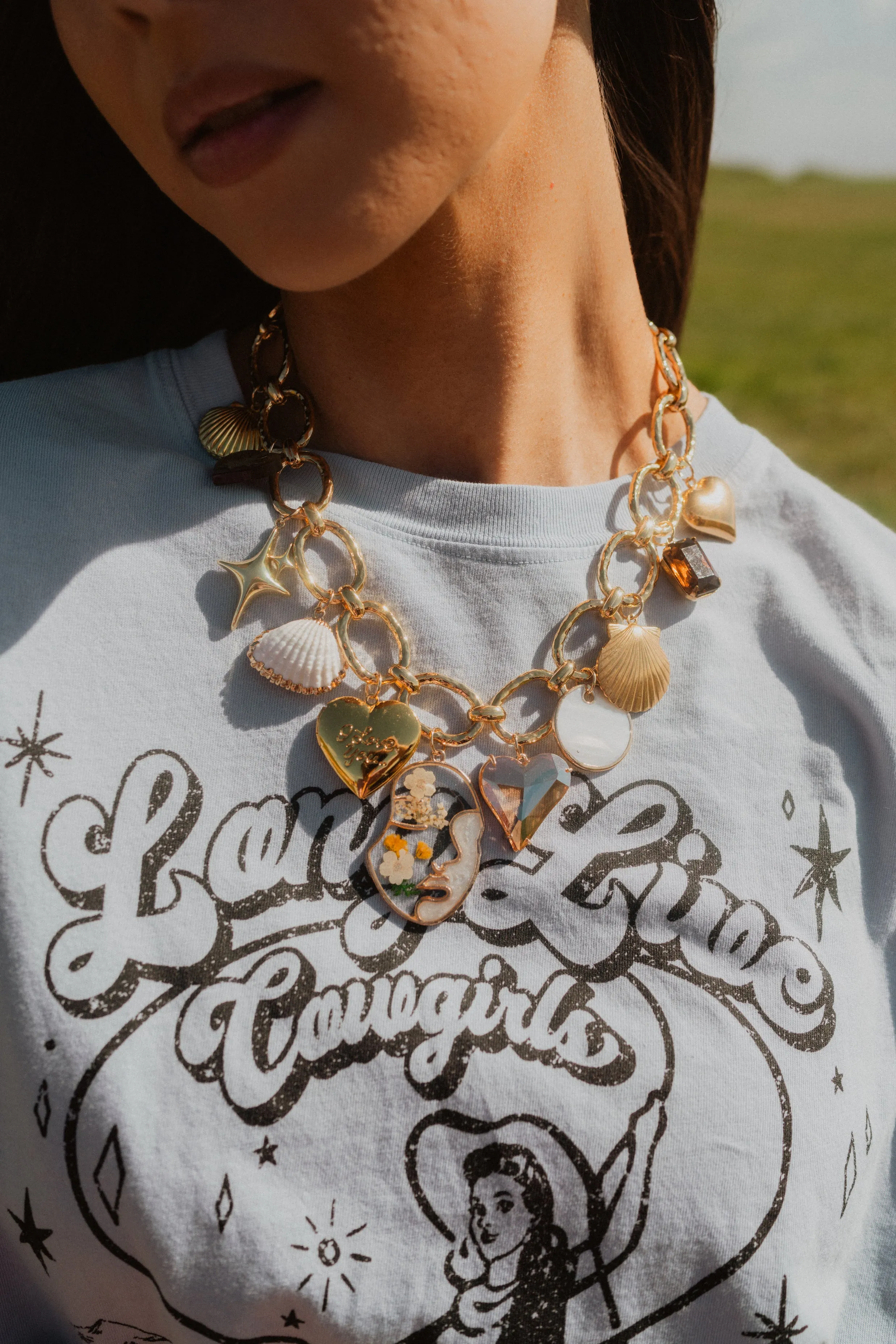 Golden Seashells Charm Necklace sold by Goldie Lew product image thumbnail 3