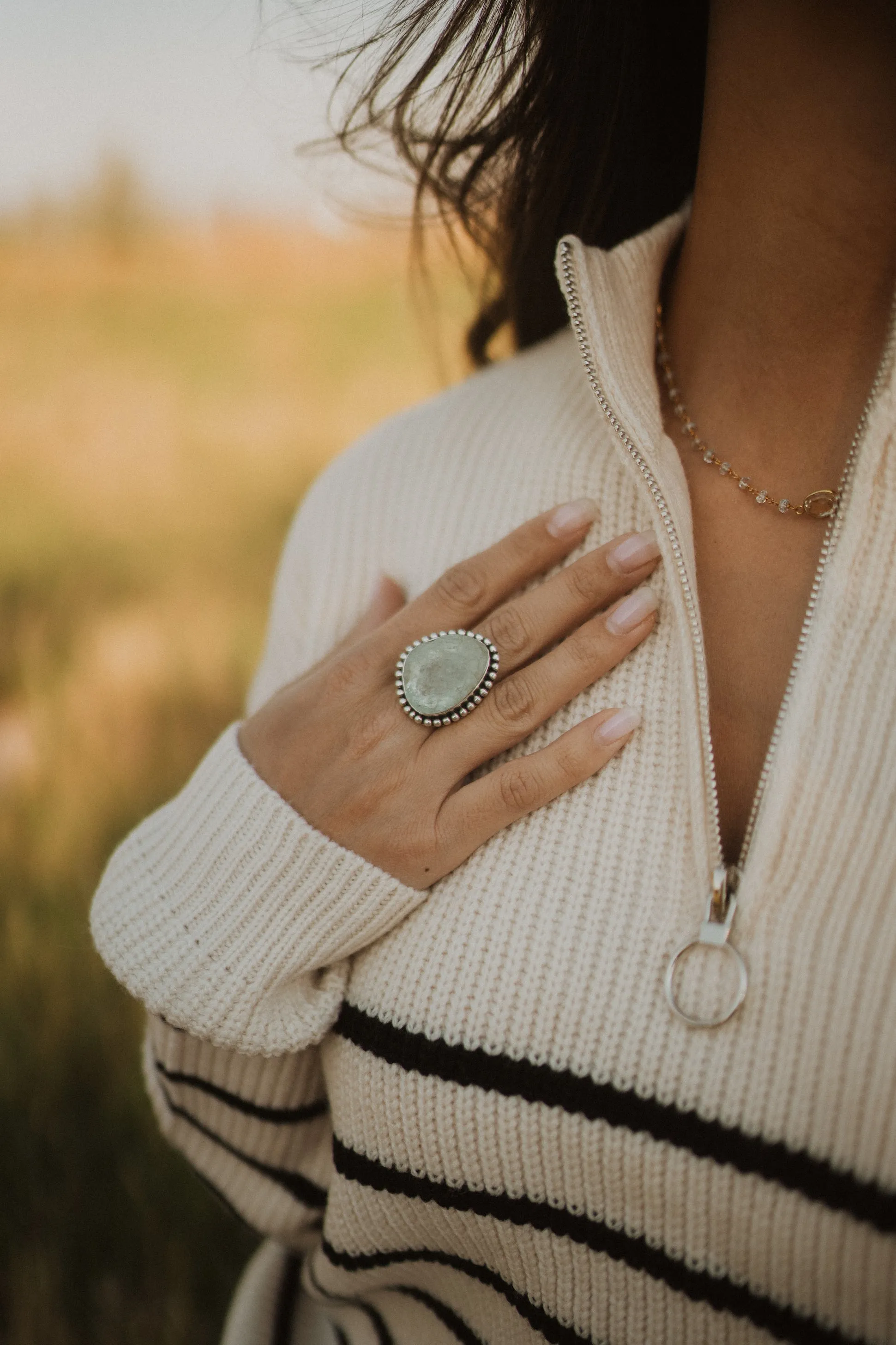 Betsy Ring | Rough Aquamarine sold by Goldie Lew product image thumbnail 2