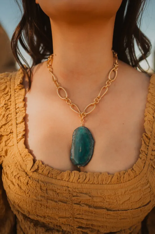 Kaley Necklace | Blue + Gold | #2 sold by Goldie Lew