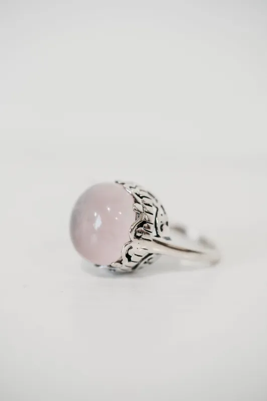 Nada Ring | Rose Quartz sold by Goldie Lew